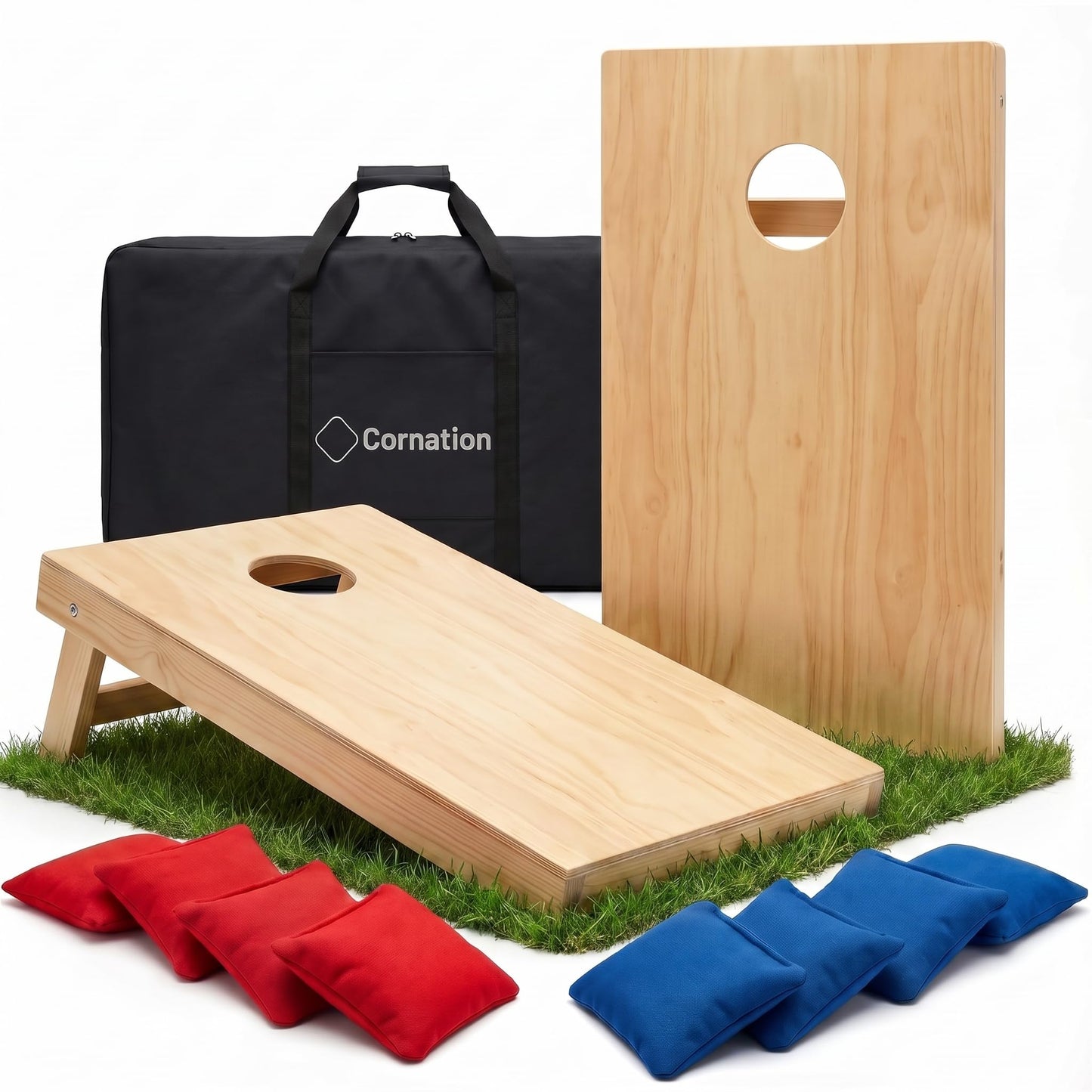 Cornhole Wurfspielset mit Tasche und 8 Bags, 90x60 (inkl. Tragetasche)