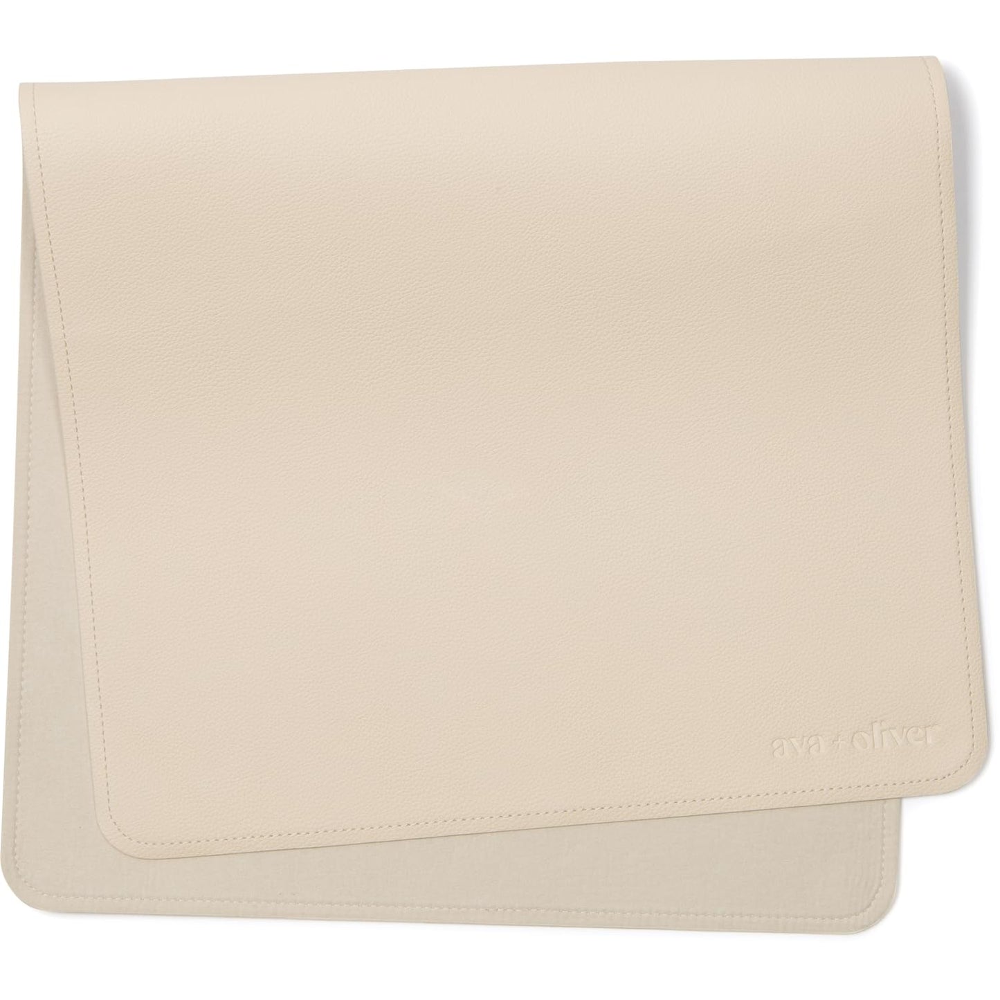 Tragbare Wickelauflage aus veganem Leder, Cream