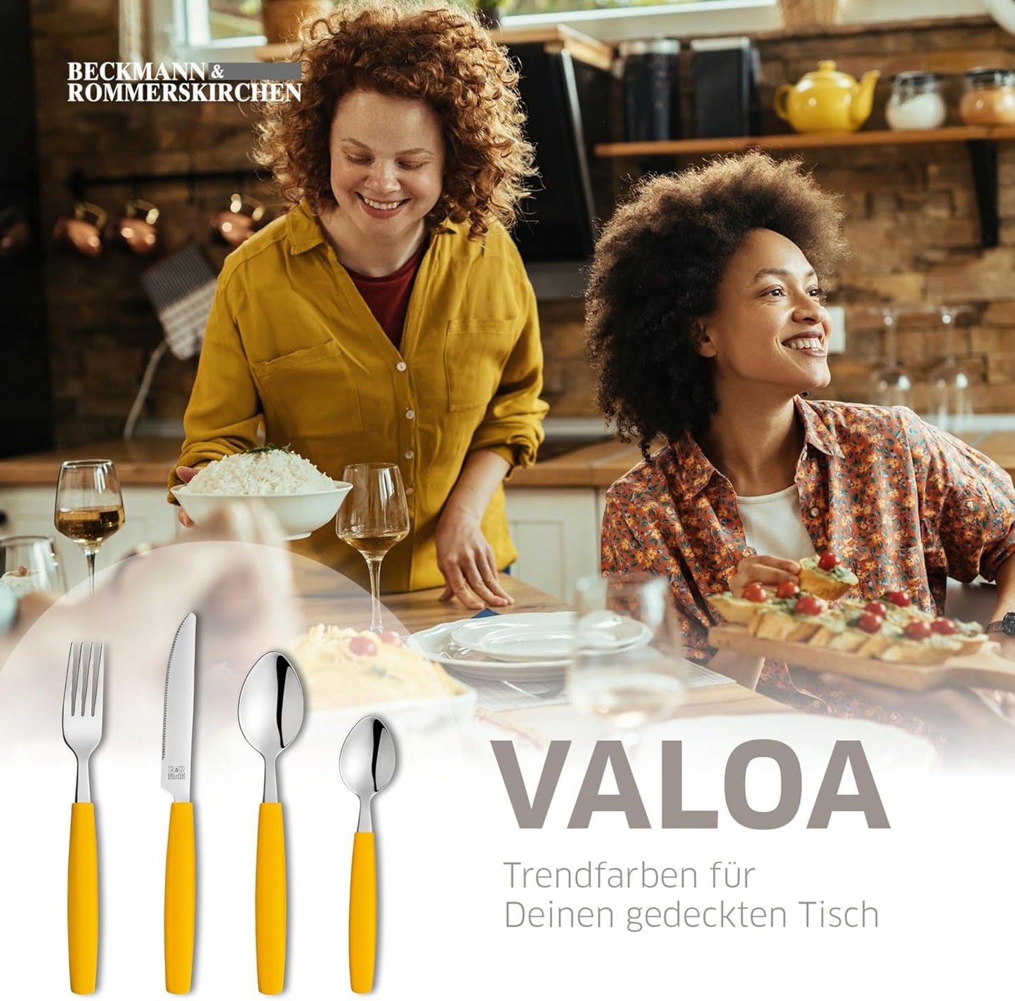 16-teiliges Besteck-Set Valoa für 4 Personen, Gelb