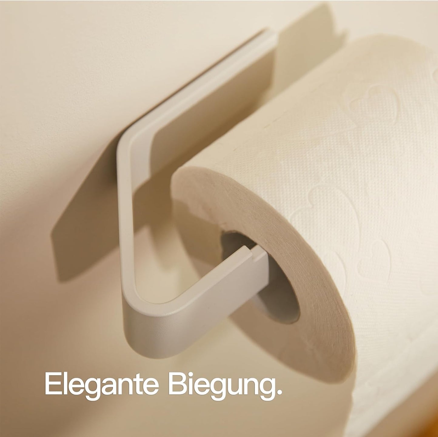 Selbstklebender Toilettenpapierhalter ohne Bohren, Ohne Ablage Matt Weiss
