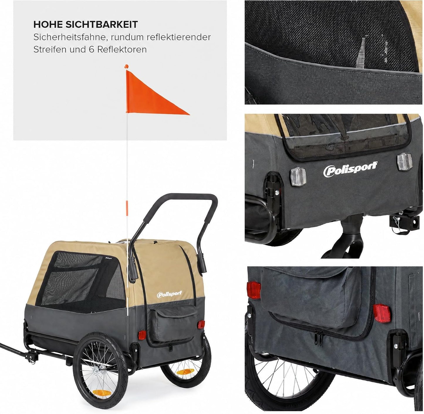 2-in-1 Hundeanhänger & Kinderwagen, M