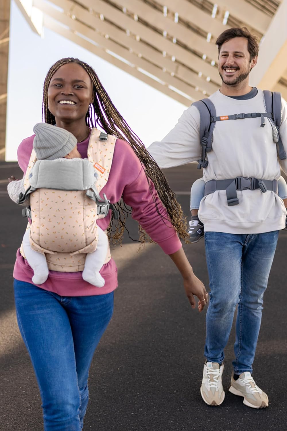 Gemini - ergonomische 4in1 Babytrage für Neugeborene (3-16 kg), Classic Dots