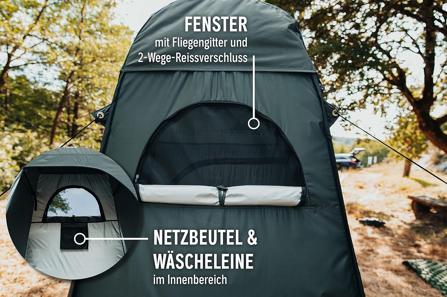 Pop-up-Dusch- und Umkleidezelt