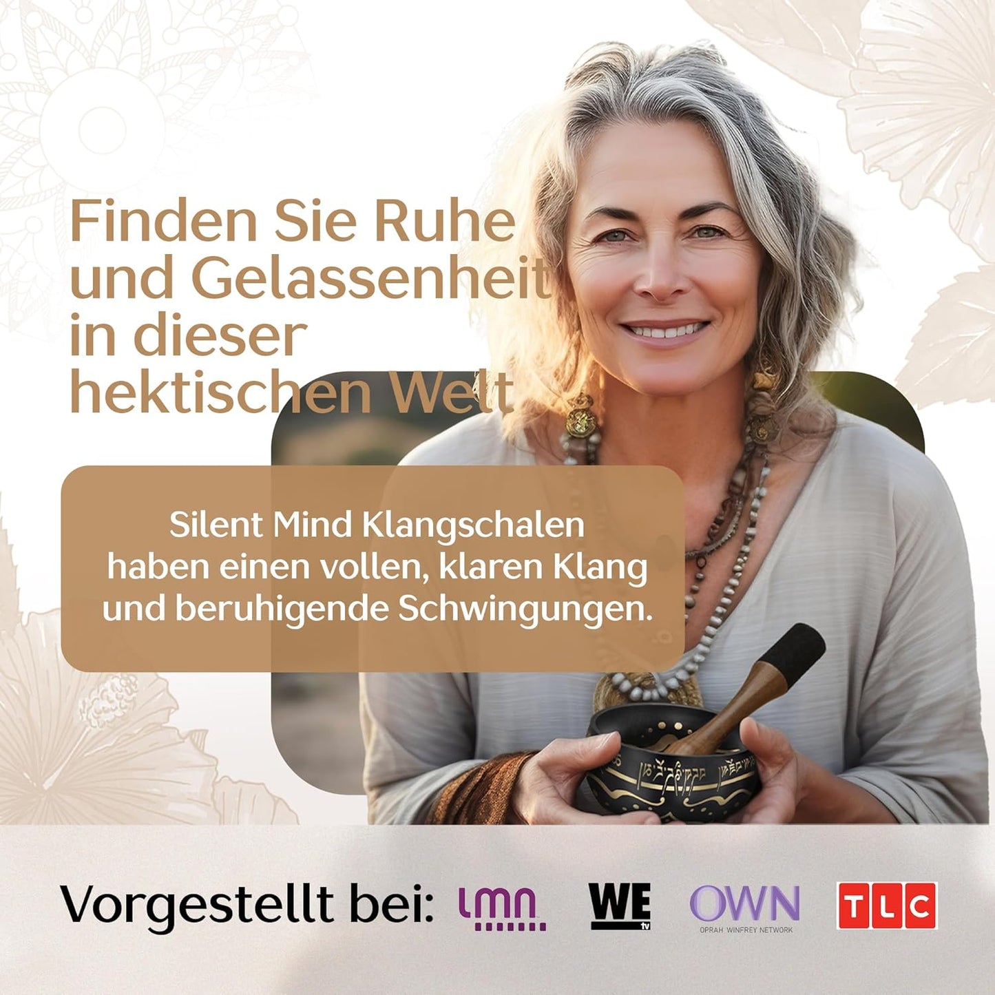 Tibetisches Klangschalen-Set mit Klöppel & Kissen, Kohleschwarz Ohne Tasche