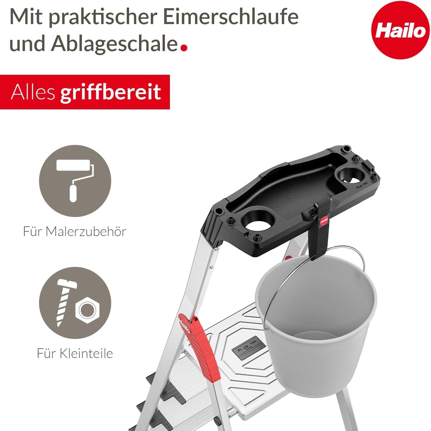 Stehleiter L80 ComfortLine mit Treppenpodest, 4 Stufen inkl. Treppenpodest