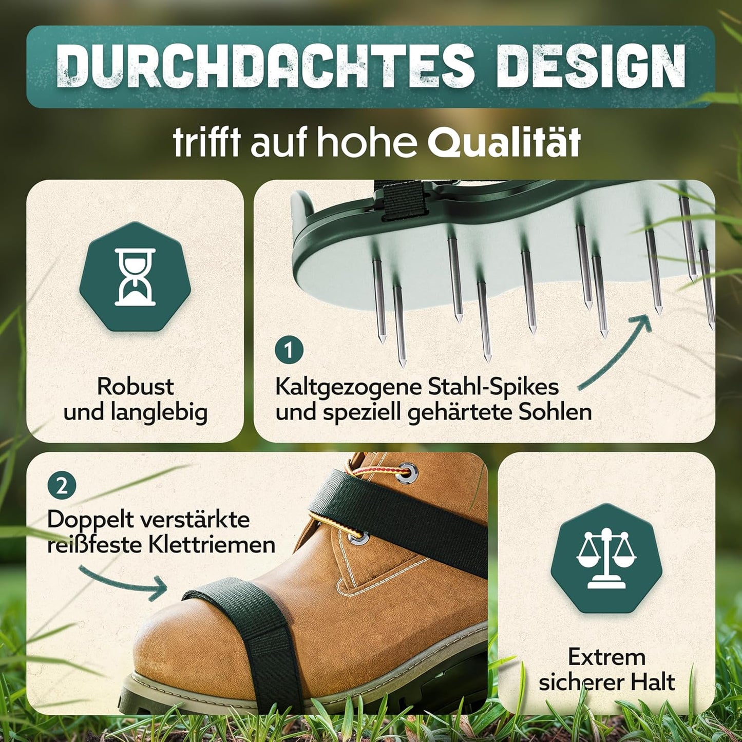 Nagelschuhe Pro Rasenlüfterschuhe, Waldgrün
