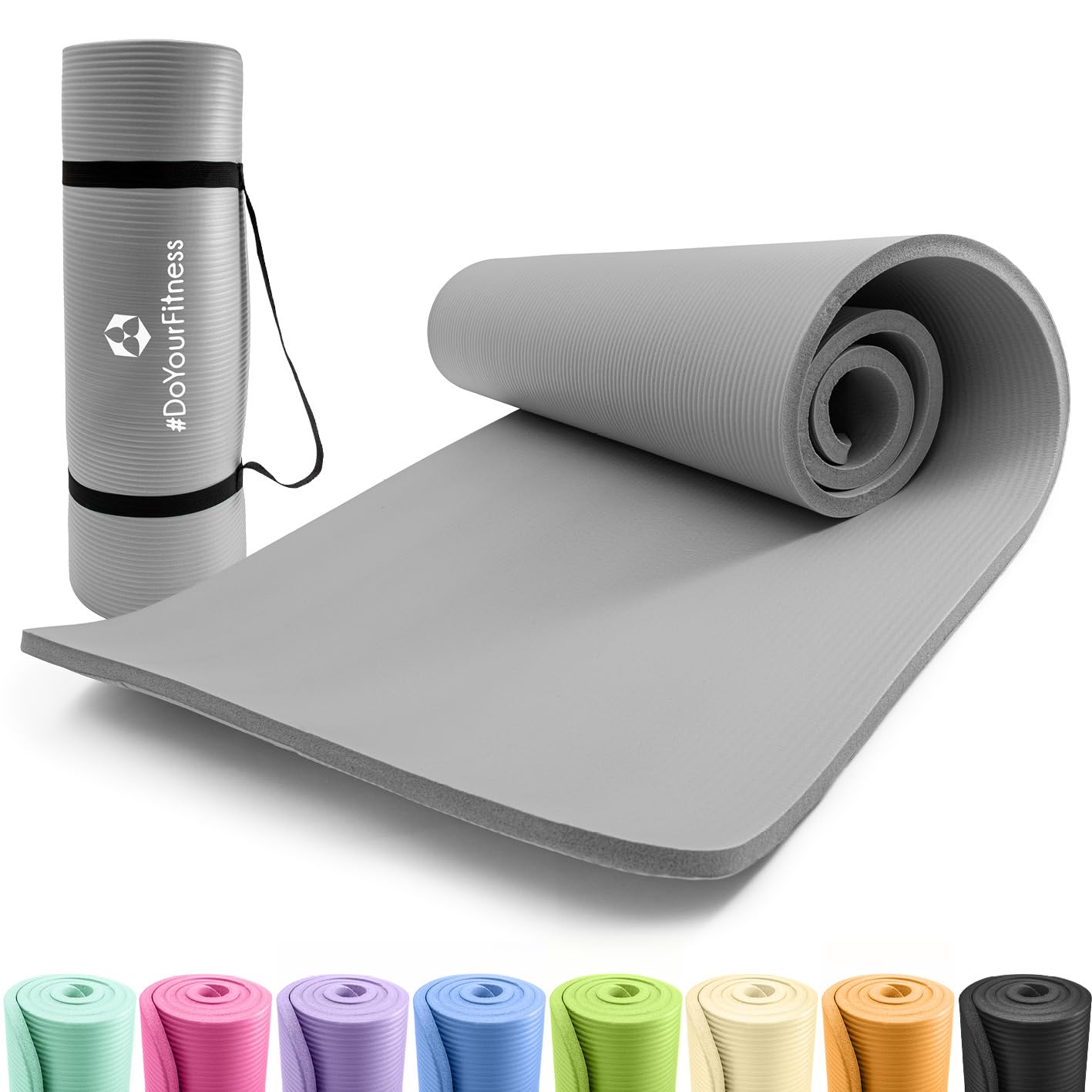 Fitnessmatte Ashanti 190 cm, 190 x 100 x 1 cm grau