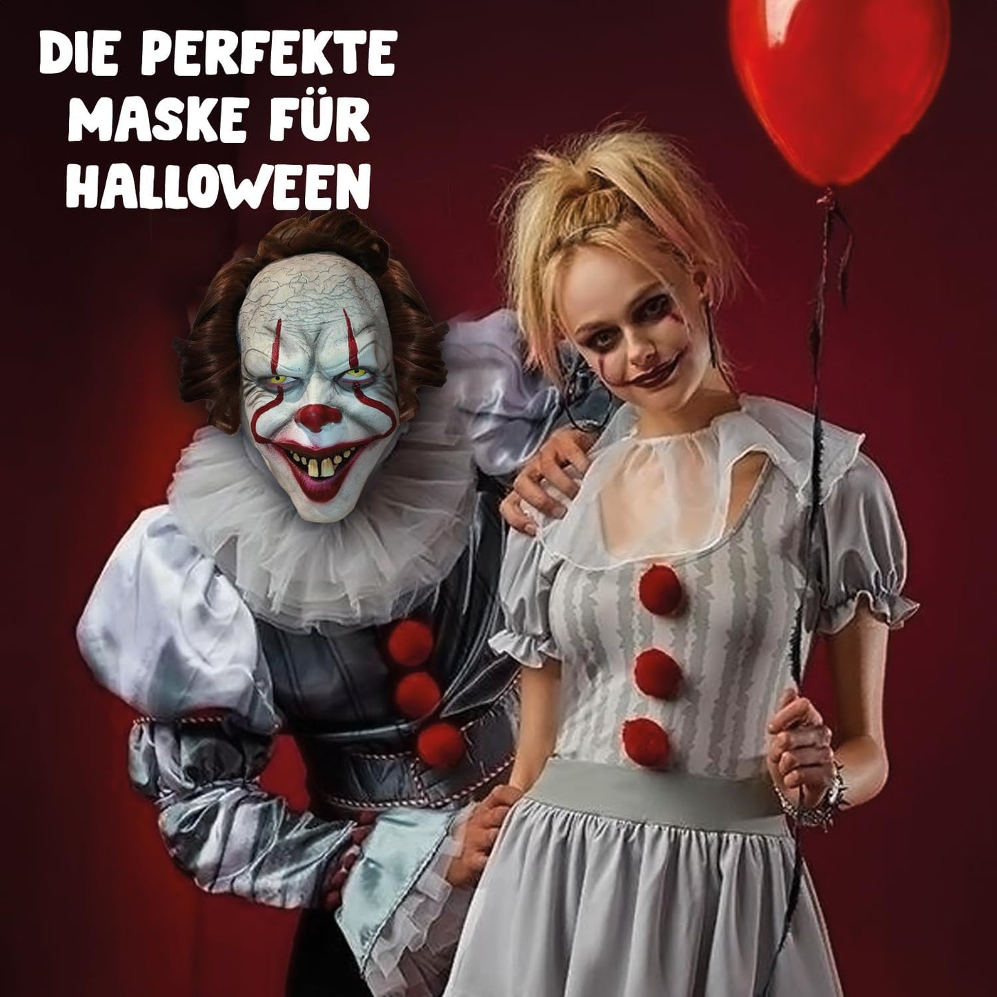 Latexclown Maske, Bak