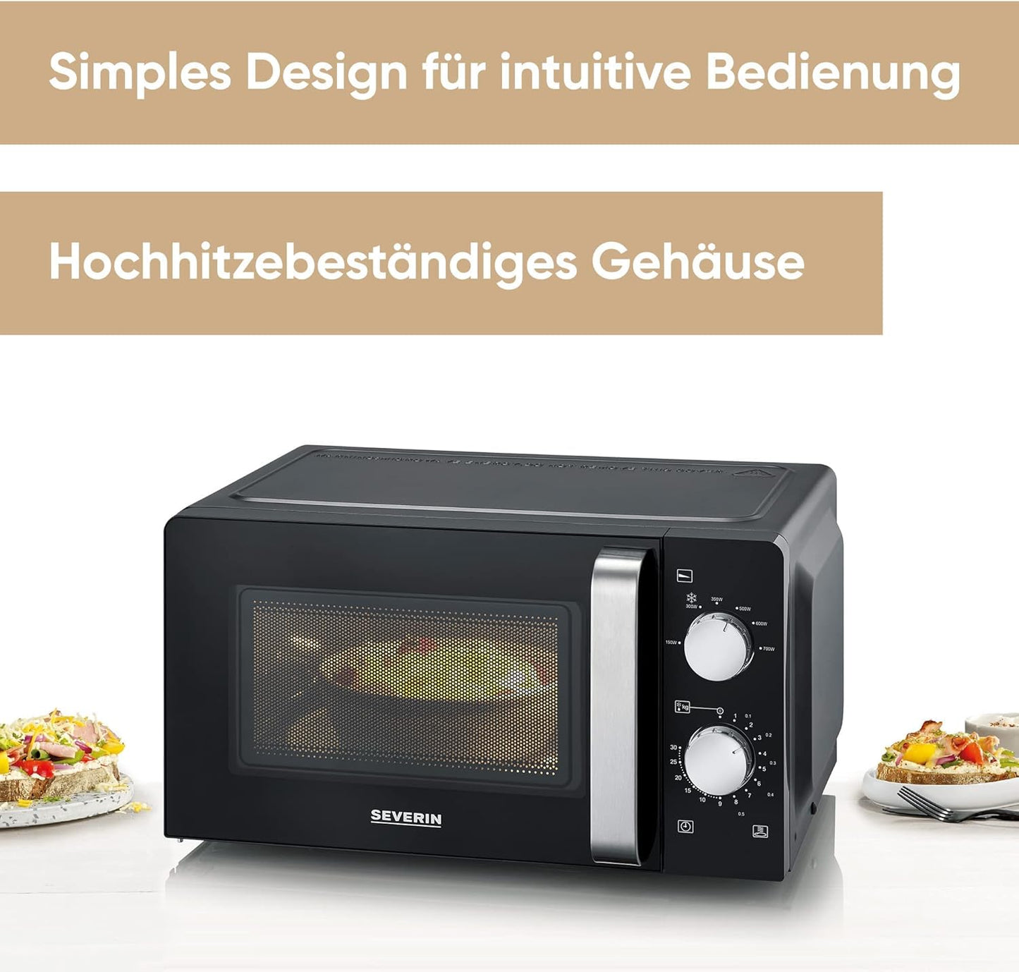 Mikrowelle MW7886, 17L, Silber-Schwarz