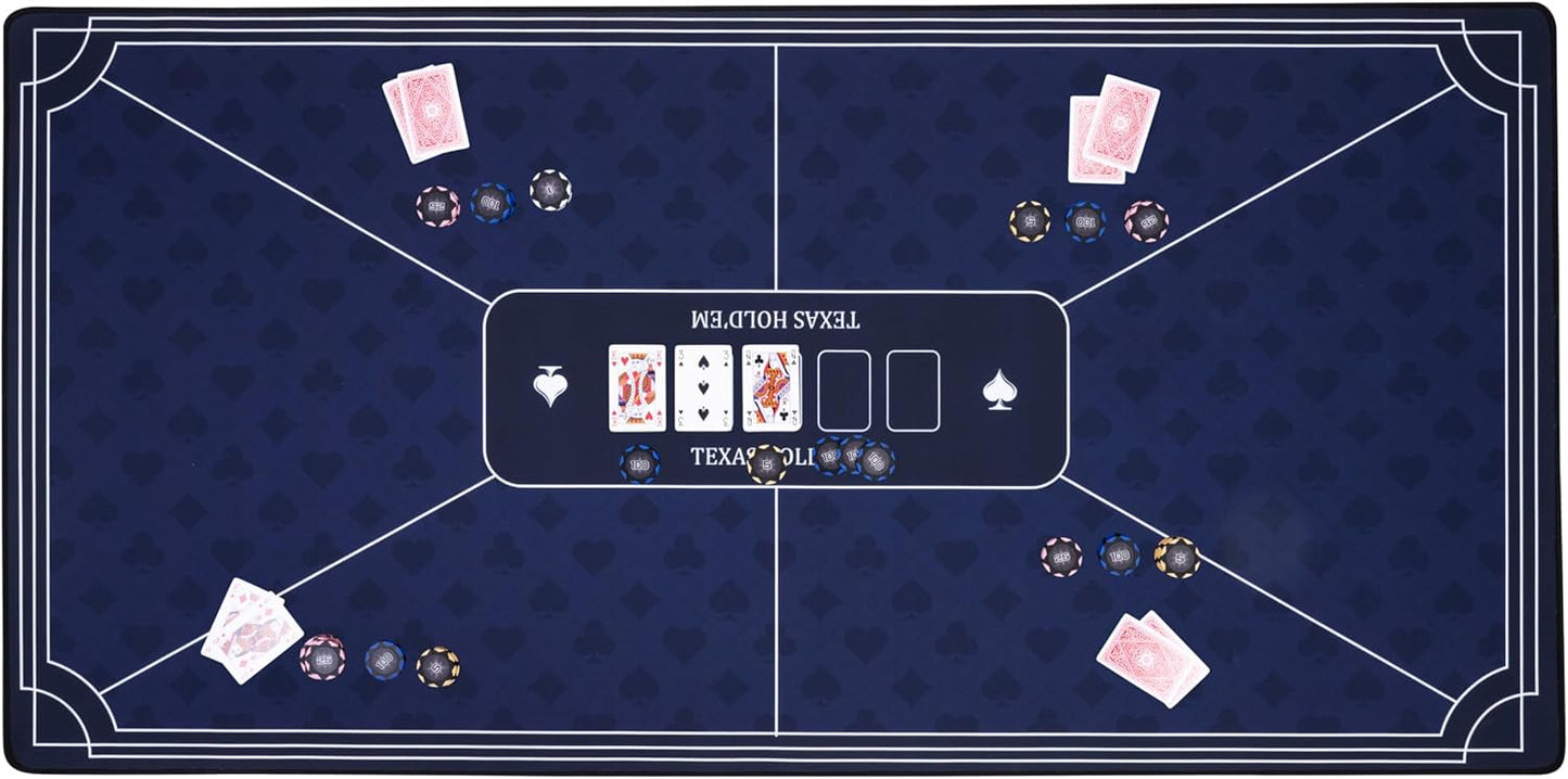 Rutschfeste Pokermatte, Blau 120x60cm