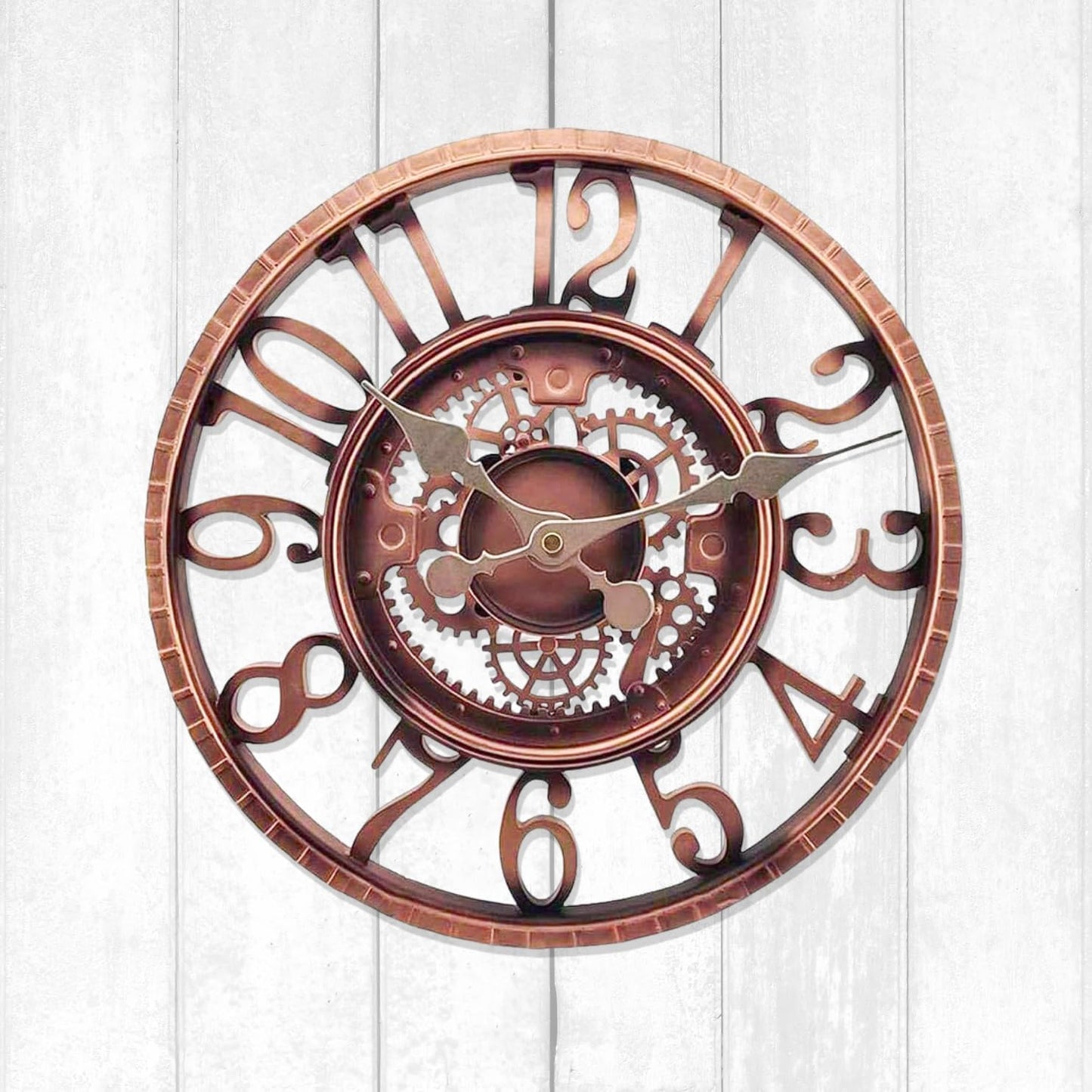 Wetterfeste Gartenuhr, Bronze Face Ouverte 30 Cm Horloge (Gclock6)