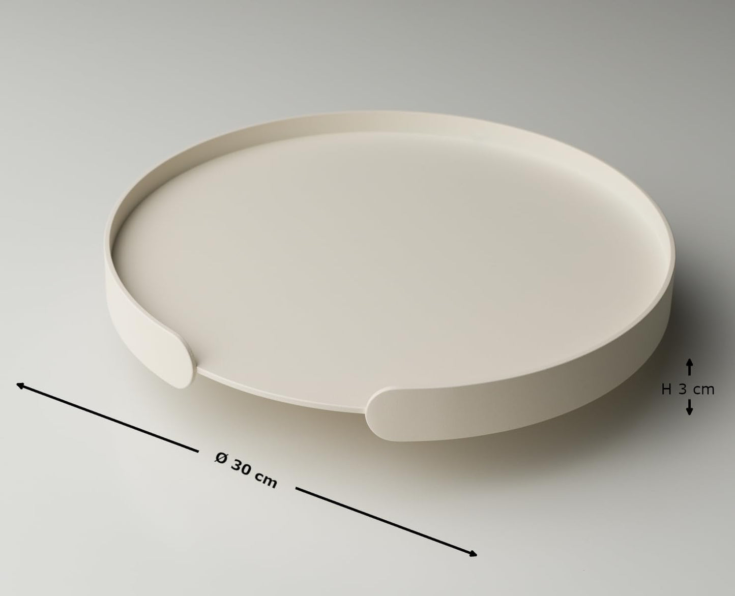 Rundes Serviertablett, Champagne Beige