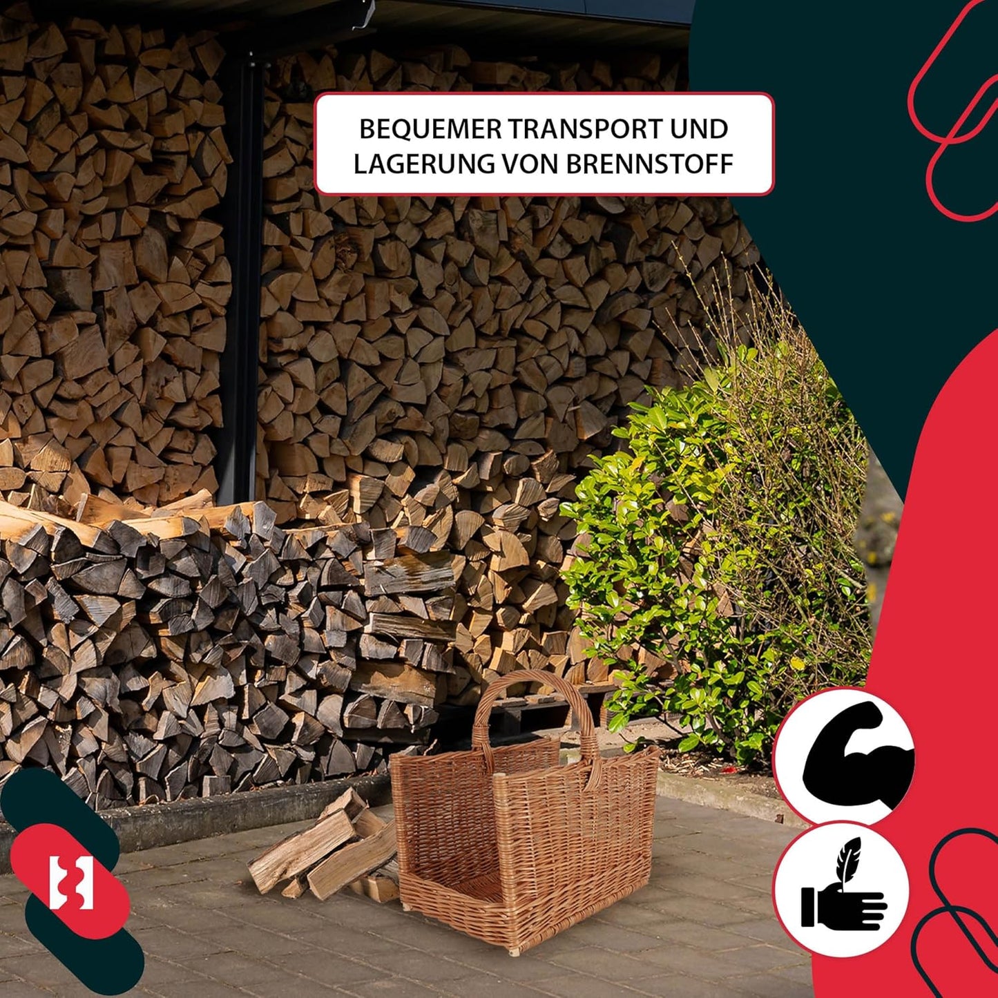 Weidenkorb für Brennholz
