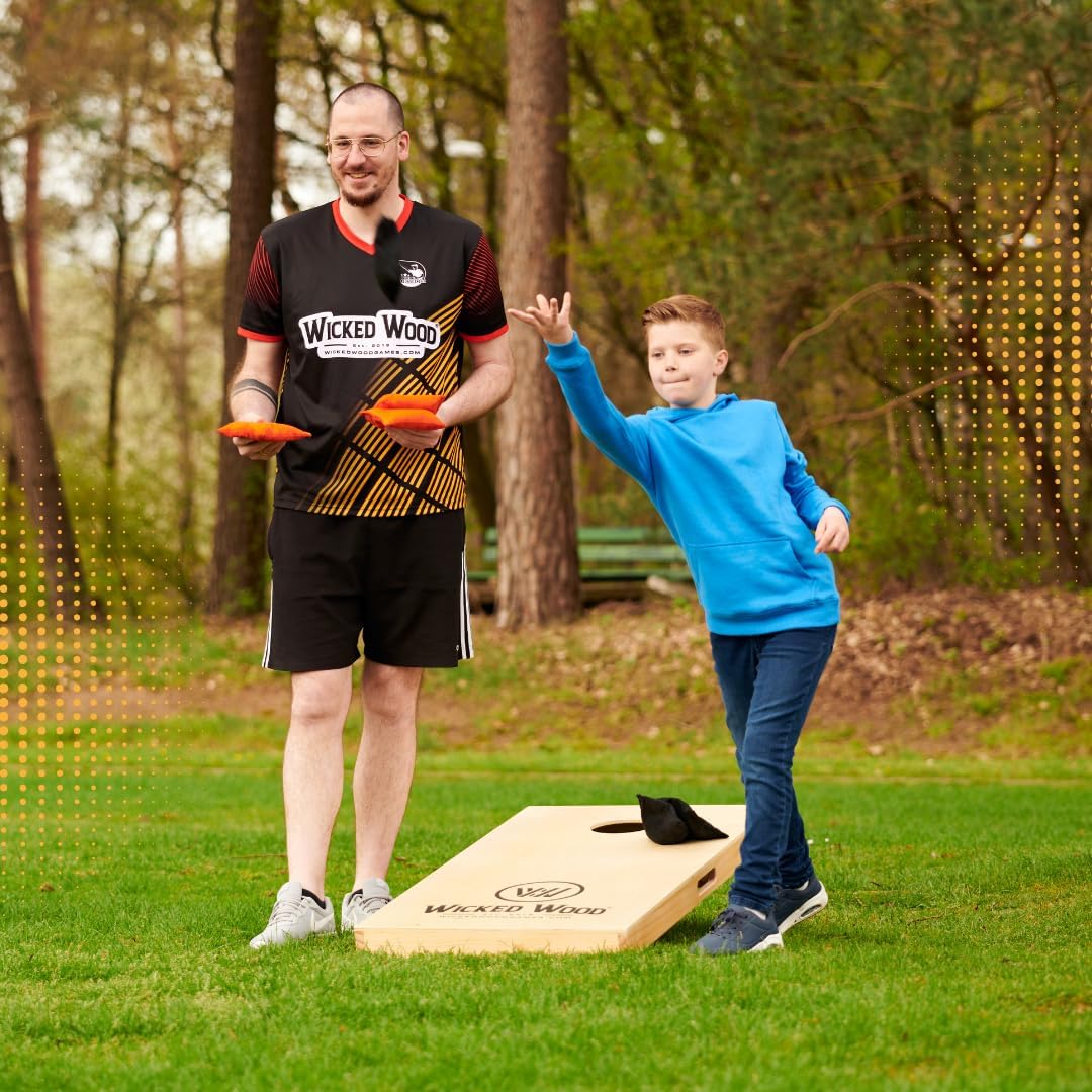 Cornhole Spielset (90x60cm), 90x60 Wood - Wicked Wood Logo - ohne Tragetasche