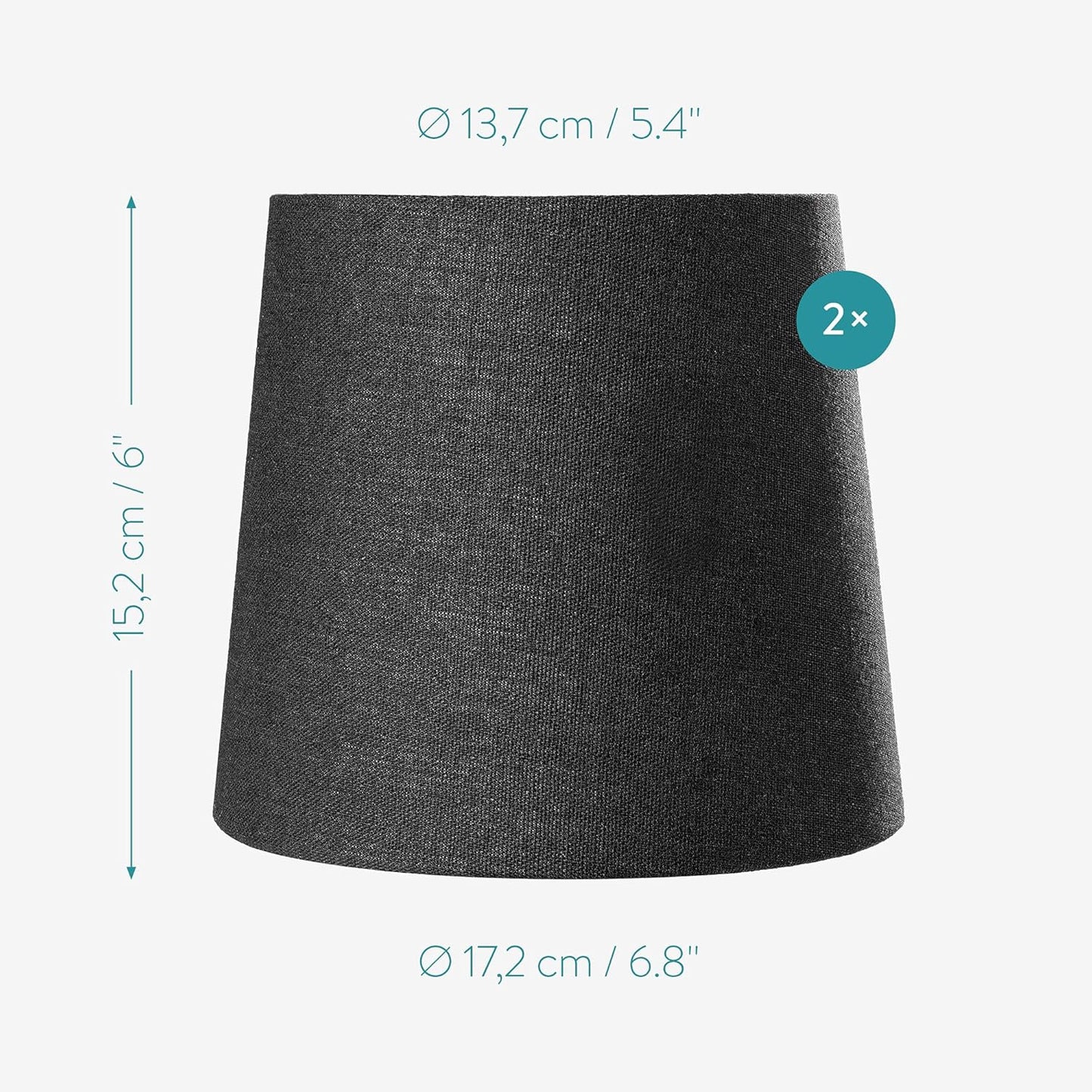 2er-Set Lampenschirm für Tischlampen, Schwarz / Gold