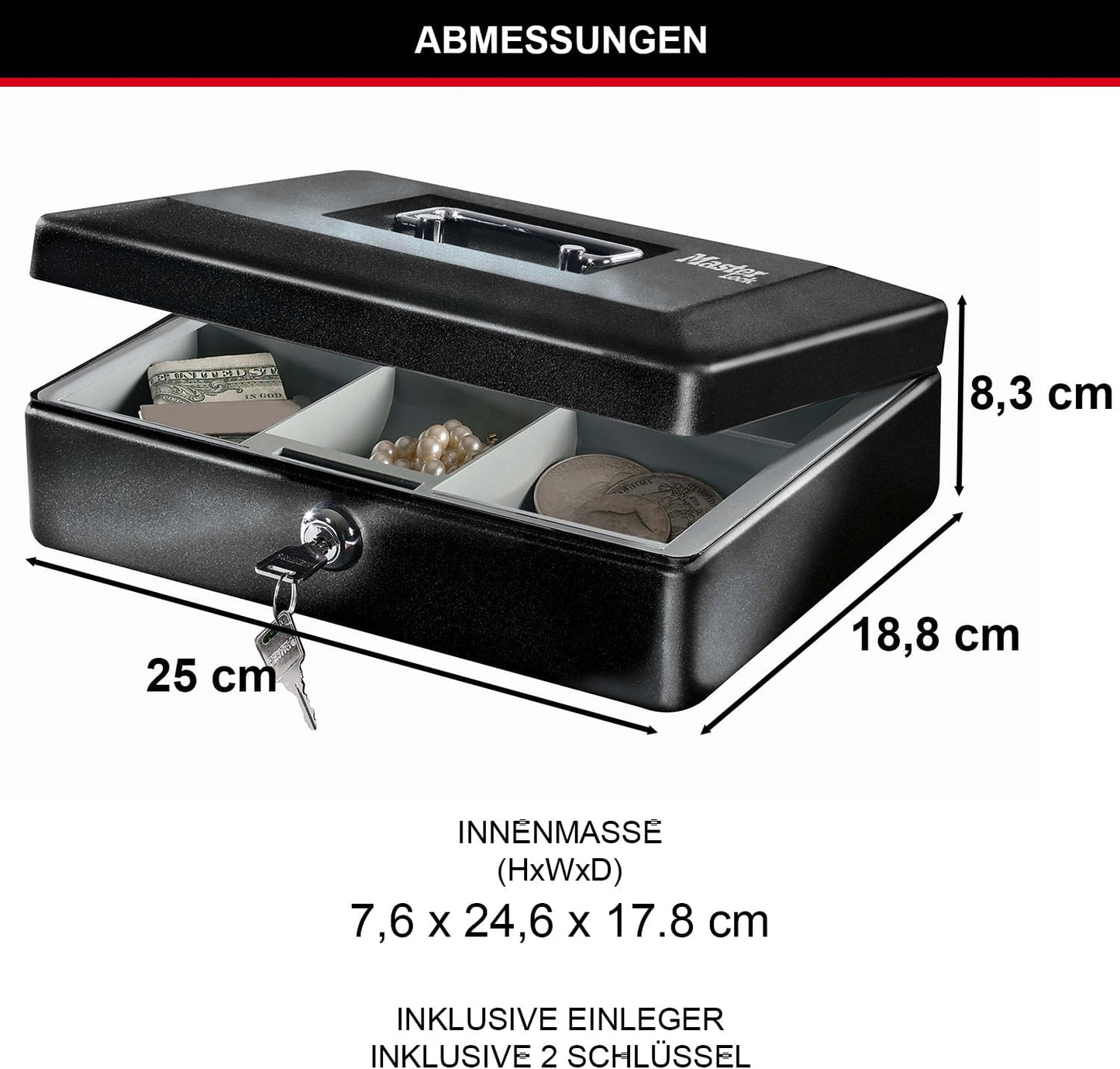 Geldkassette CB-10ML mit Tragegriff, Small