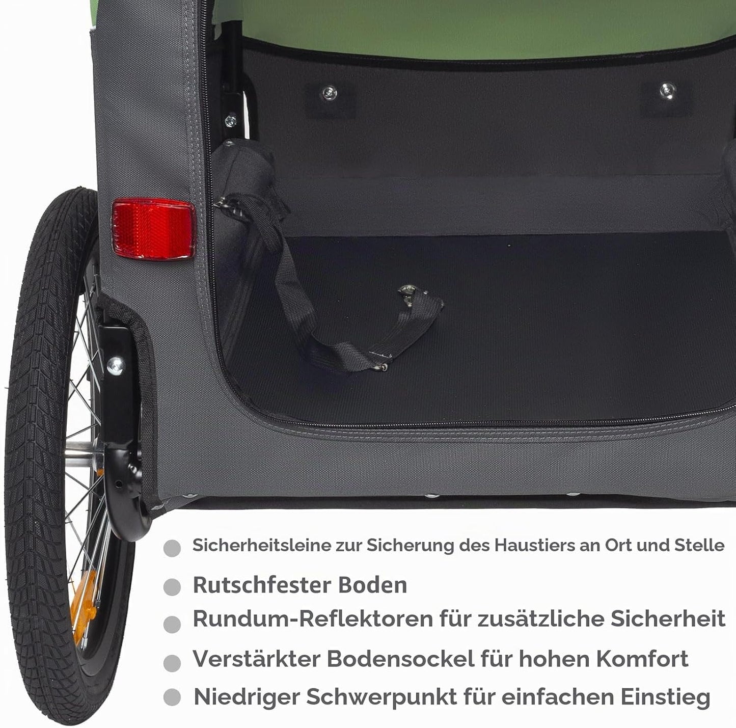 VS 2in1 Hundeanhänger & Buggy, Grün/Grau