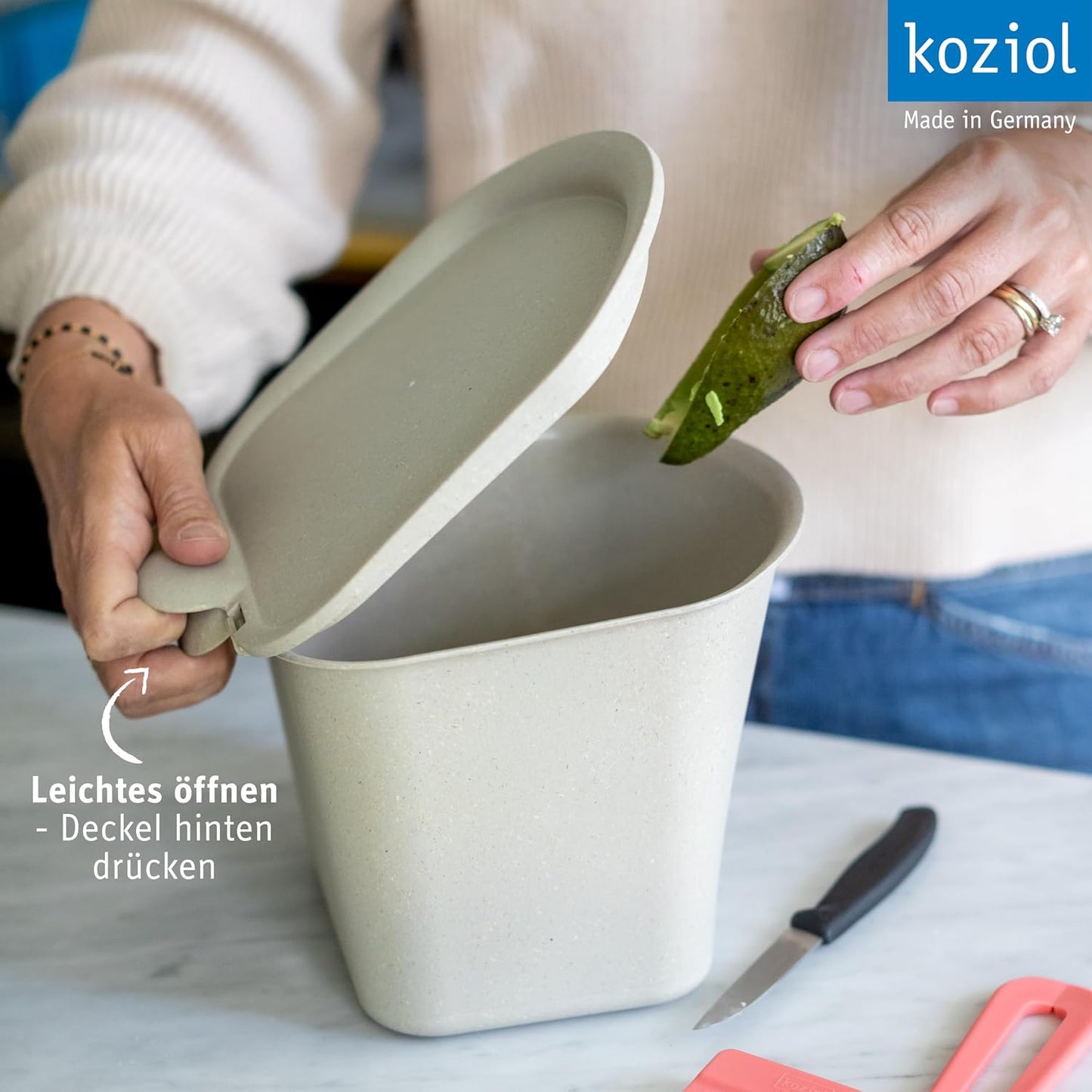 Bibo Komposteimer mit Deckel, nature ash grey