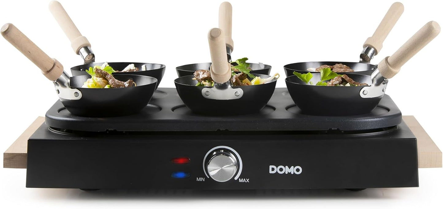 Wok-Pfannkuchen-Set für 6 Personen, Wooden finish