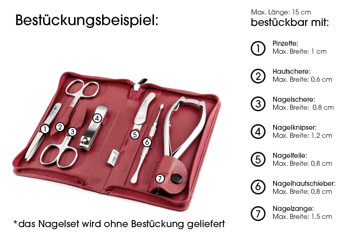 Nageletui zum Bestücken, Rot