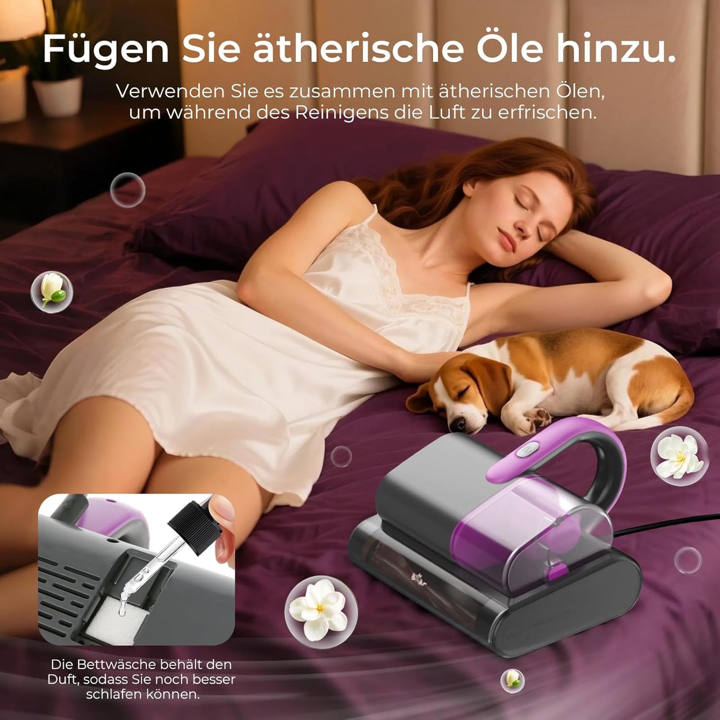 Milbensauger mit UV-C Licht und 15kpa Saugkraft