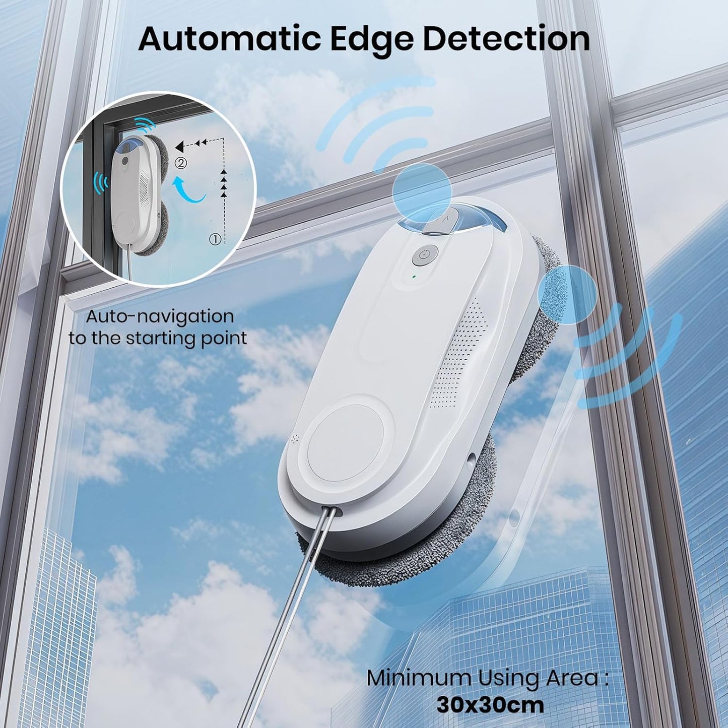 X3 Fensterputzroboter mit Dual-Spray und KI-Pfadplanung, Weiss X3