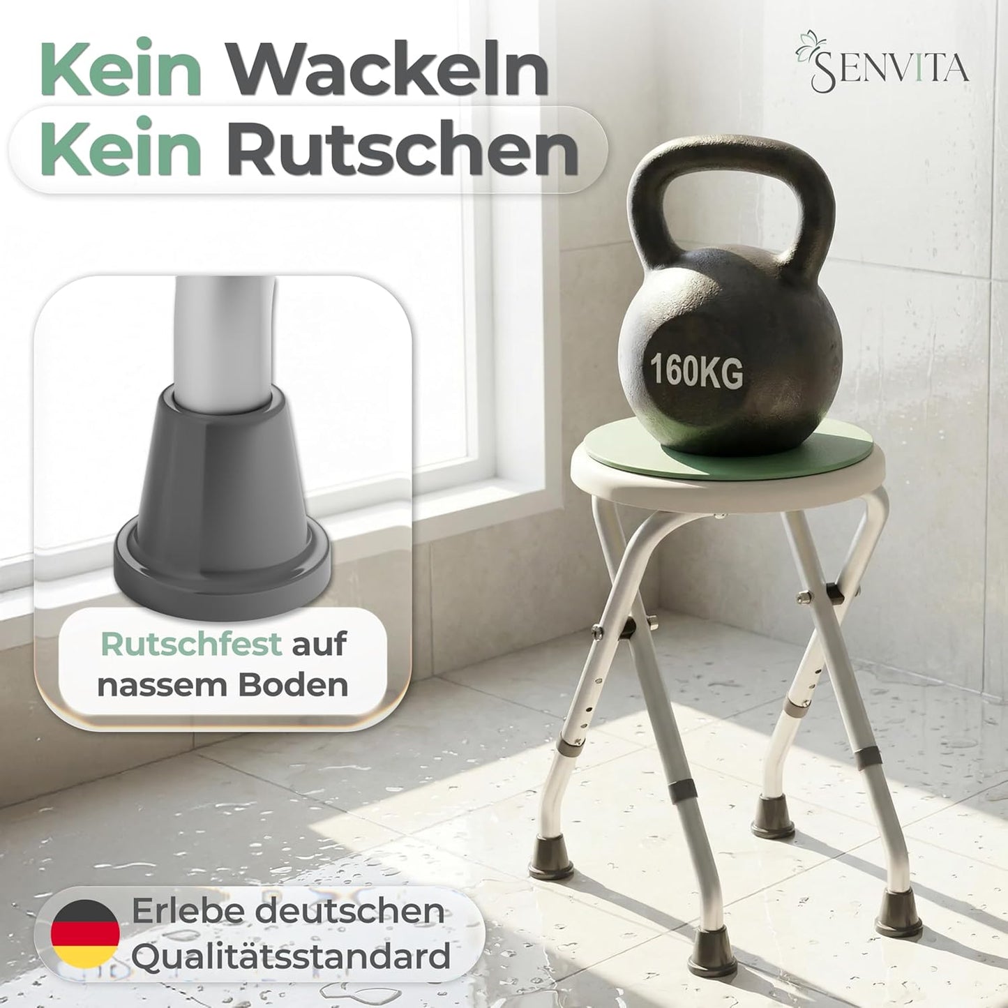 Klappbarer Duschhocker