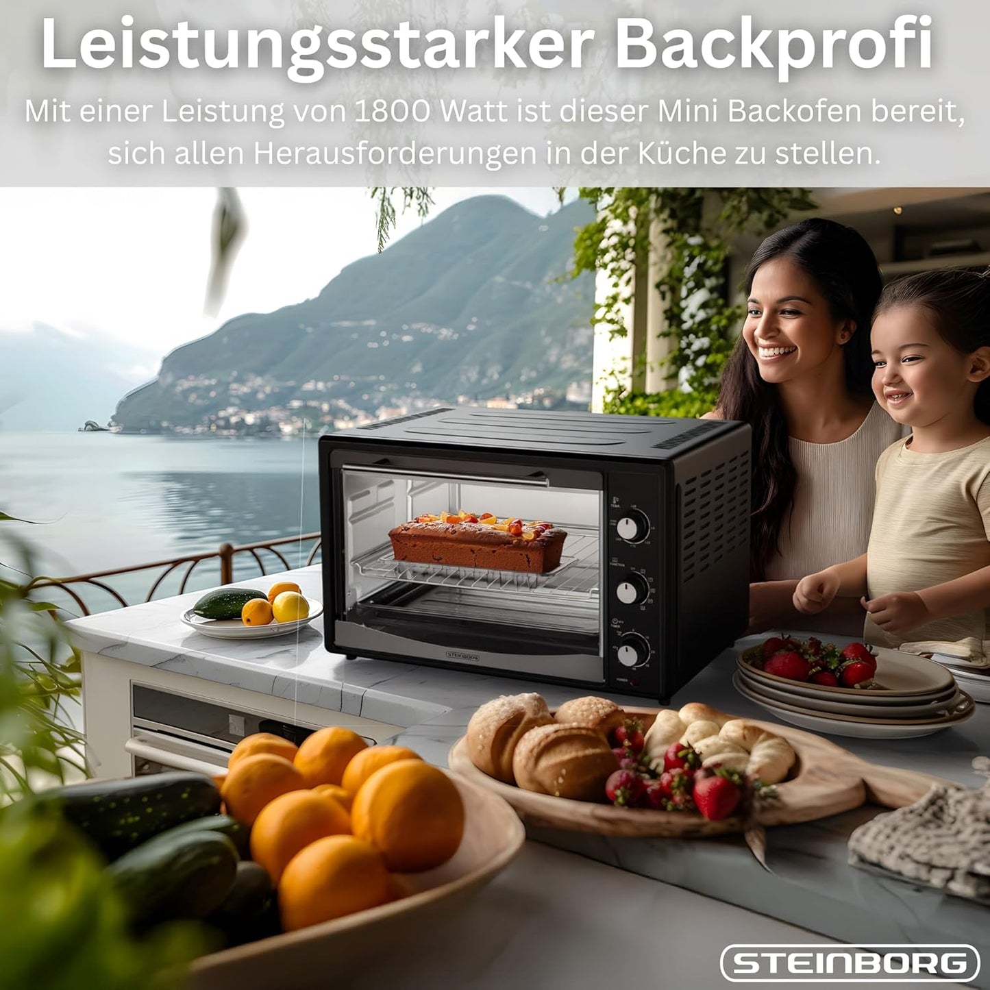 Mini-Umluftofen mit Drehspiess