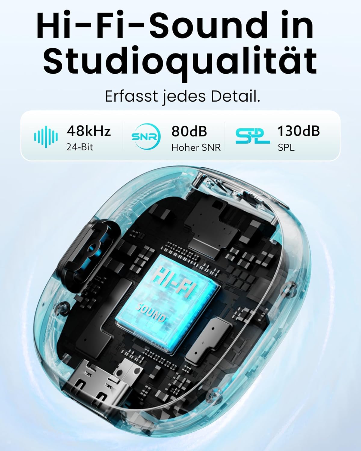 Lavalier-Mikrofon Set für iPhone mit Rauschunterdrückung, Schwarz