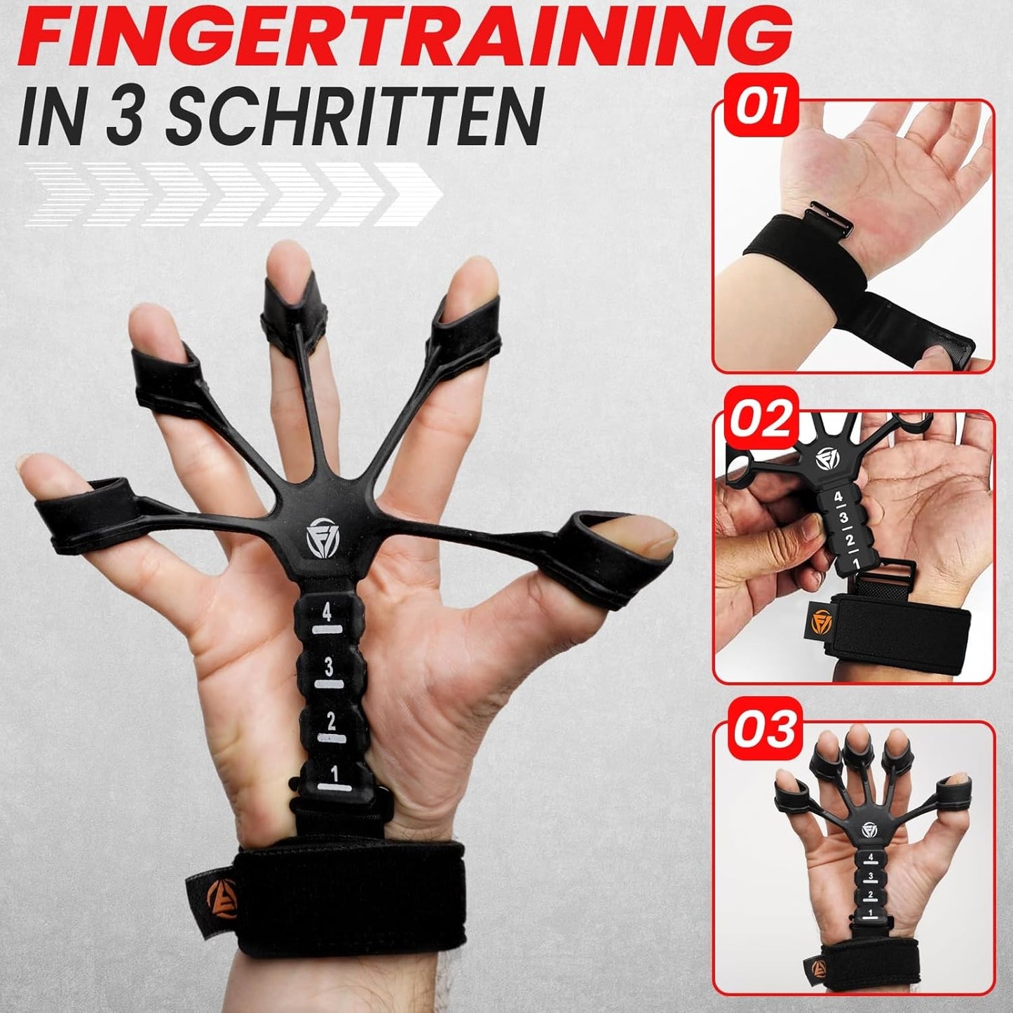5-teiliges Handtrainer-Set, Schwarz 5er Set
