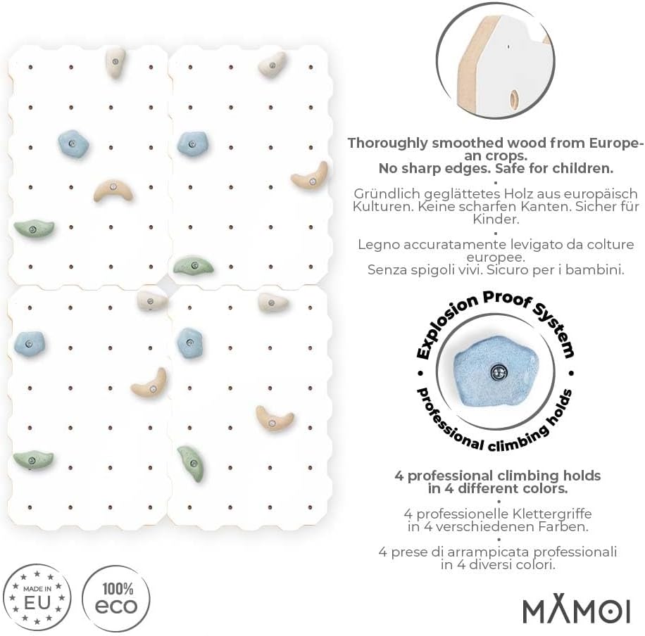 Kletterwand-Set für Kinderzimmer (4-teilig), 4 Stück - Satz Weiss