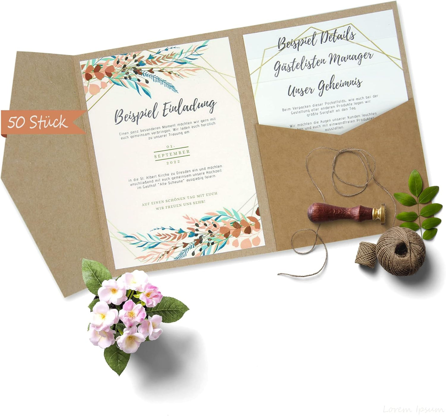 50 Stk. Hochzeitskarten, 50 Stück