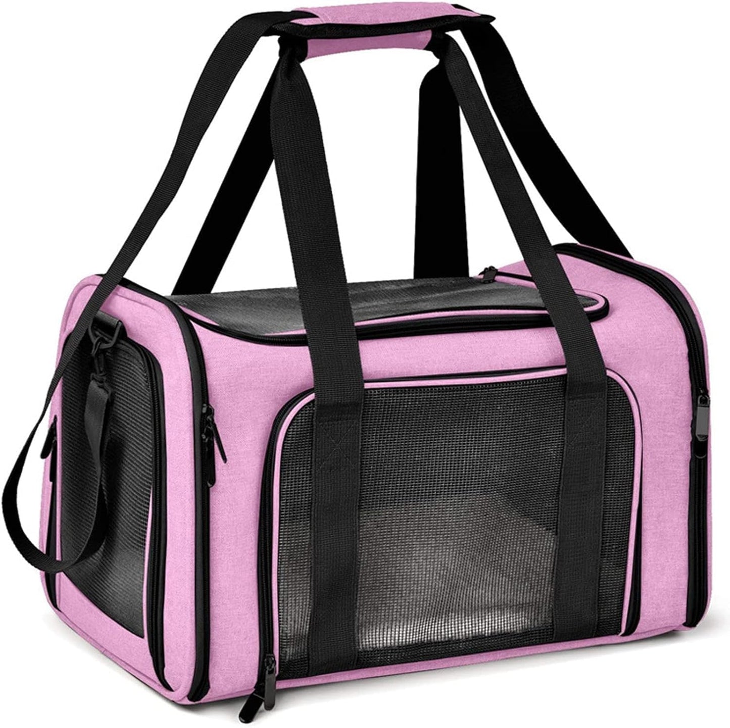Faltbare Transporttasche für Katzen und Hunde (8 kg), L 50 x B 34 x H 34 cm Rosa