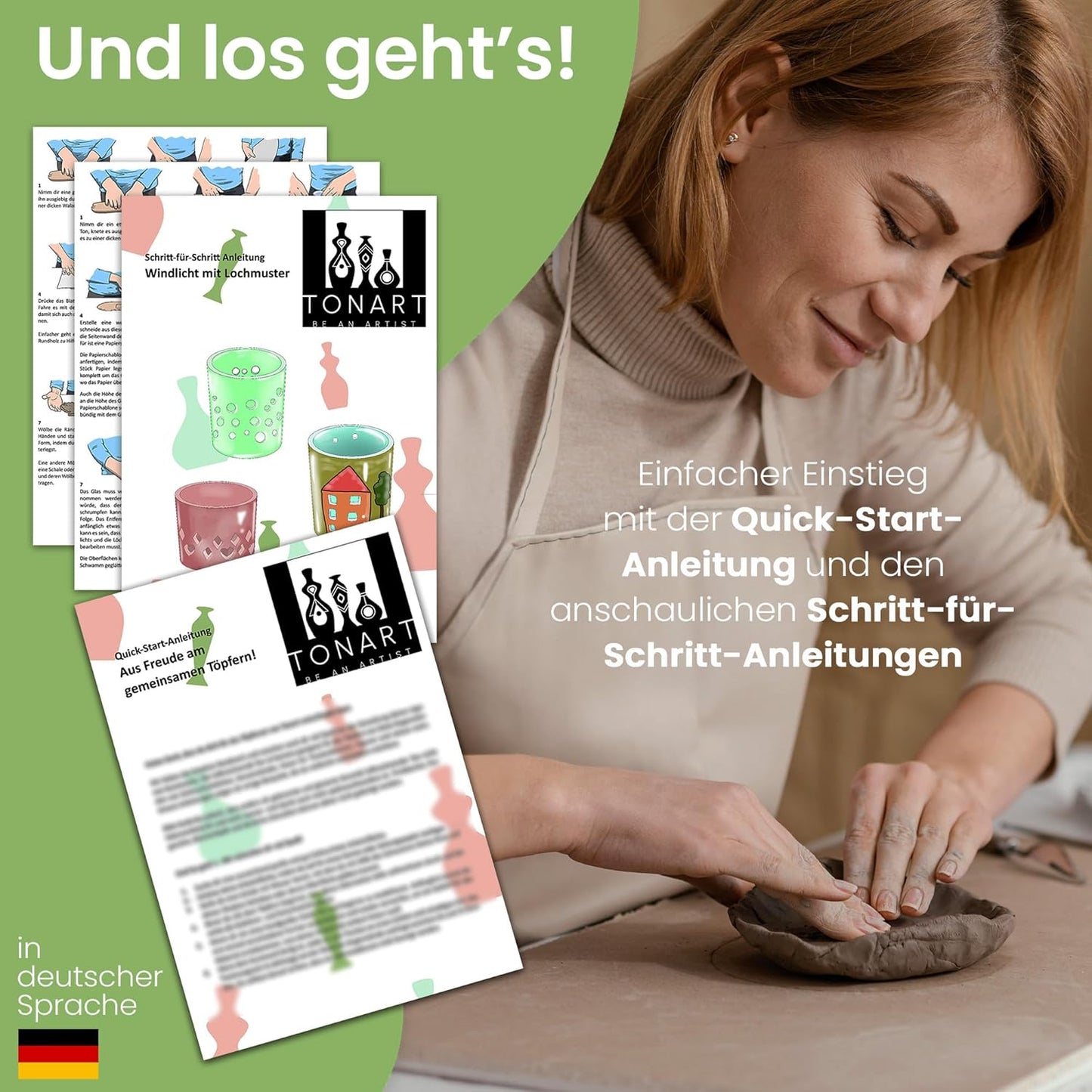 DIY Töpferset für Anfänger mit lufttrocknendem Ton