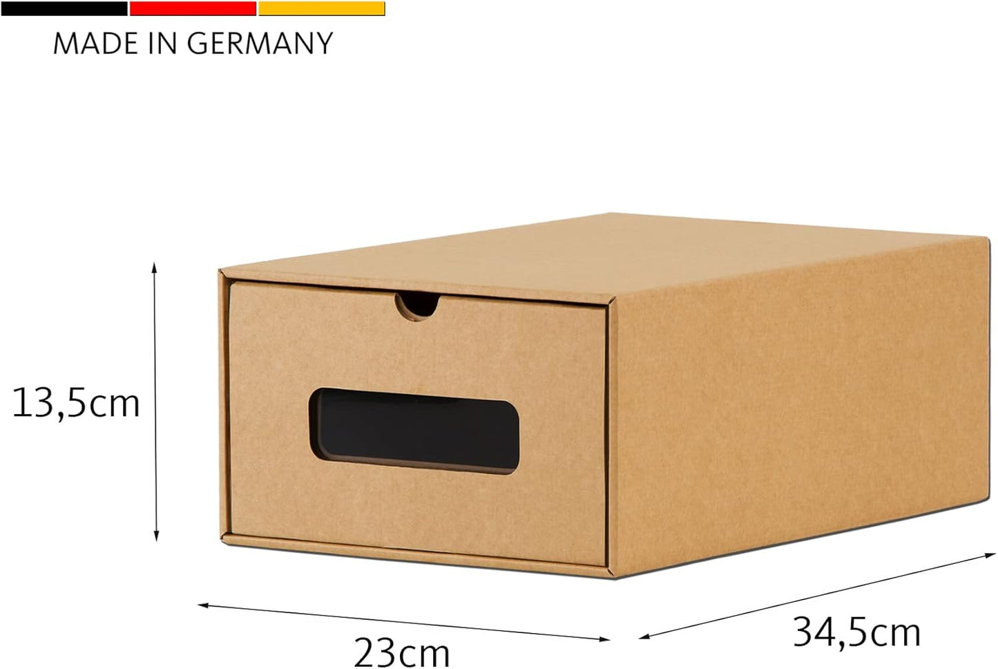 Schuh-Boxen-Set mit Sichtfenster & Schublade (20 Stück), 20er Set Braun