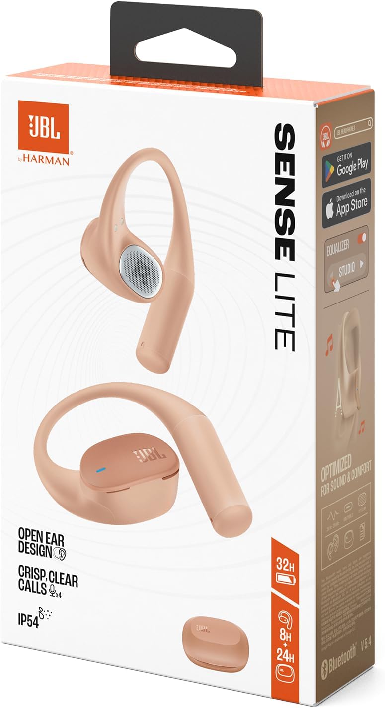 Kabellose Open-Ear-Kopfhörer mit Ohrbügel-Design, Beige