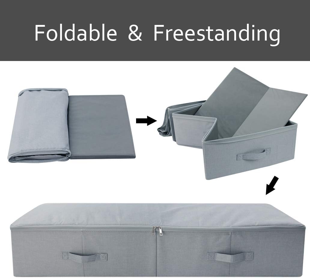 Unterbett-Aufbewahrungsbox, faltbar und mottenfrei, 100*43*18cm Hellgrau