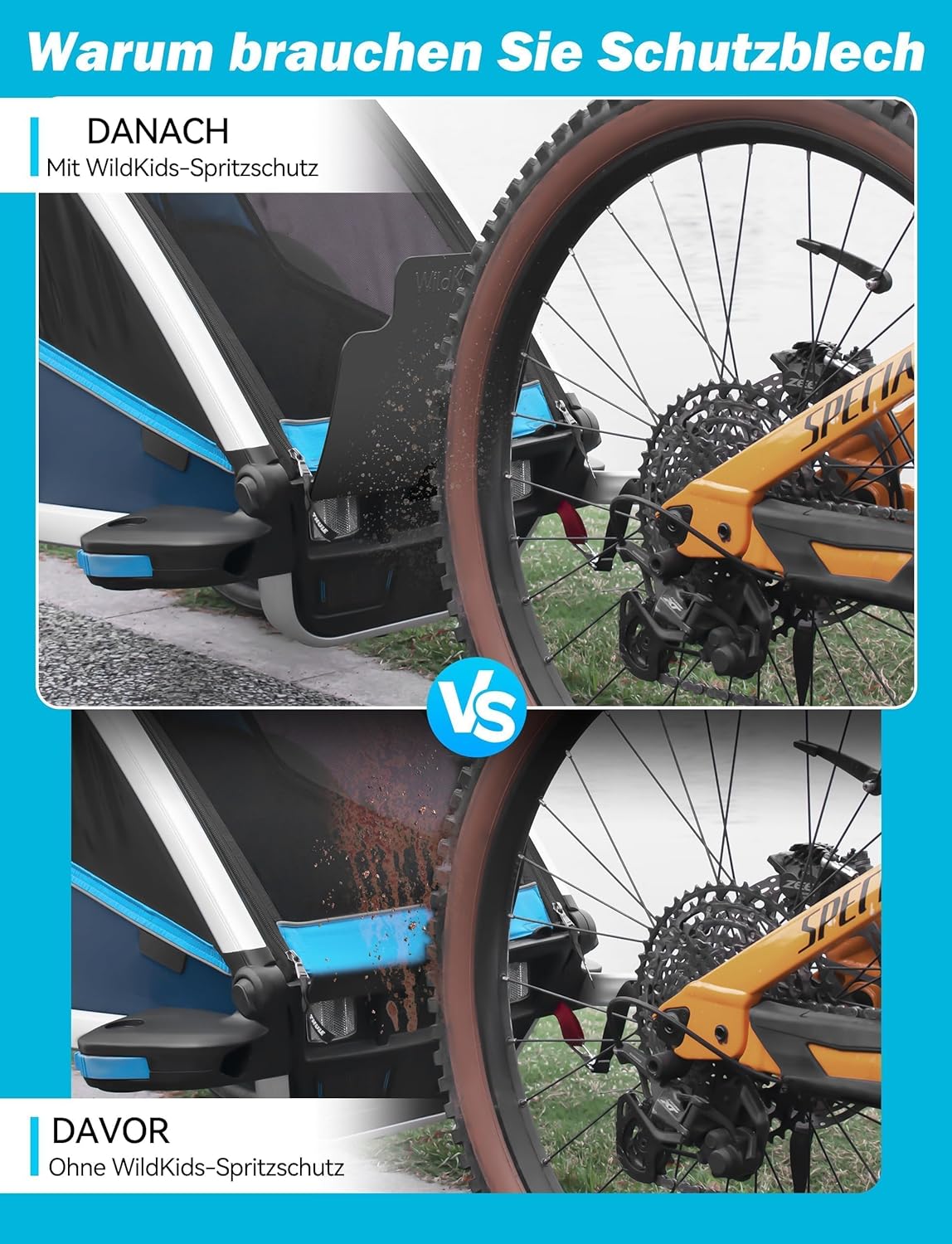 Verstellbarer Spritzschutz für Thule Chariot Anhänger
