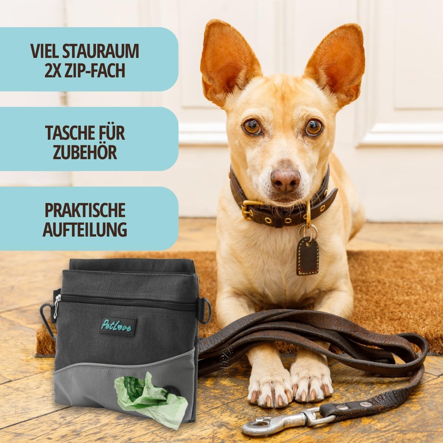 Leckerlibeutel für Hunde, S|Grau