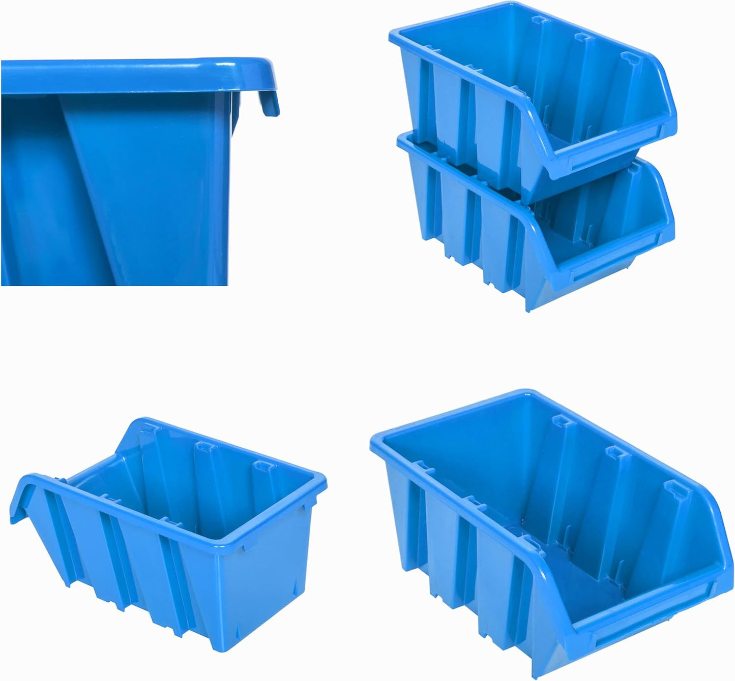 Wandregal mit Stapelboxen (58 Stück), MIX6 Blau