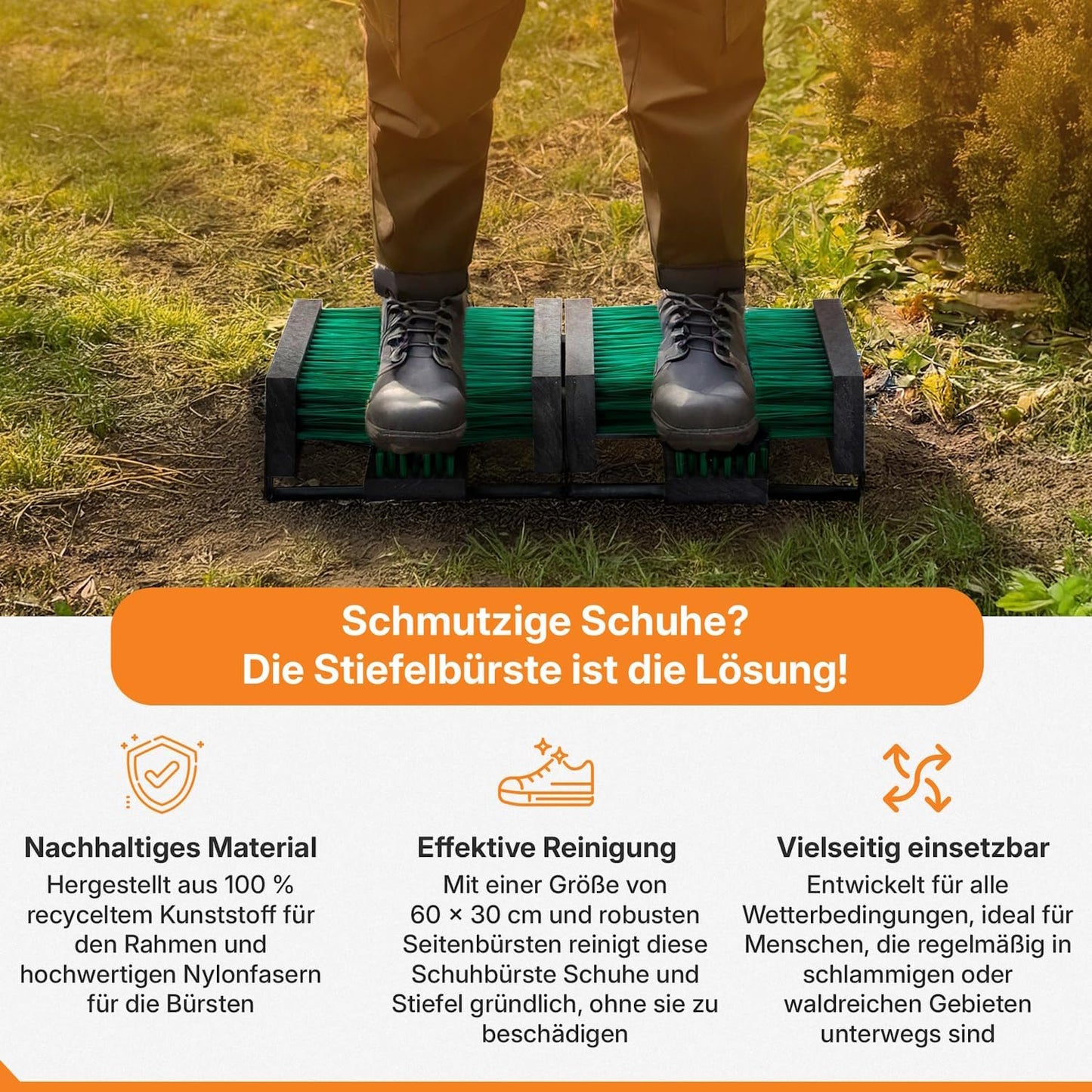 Robuster Schuhabstreifer, 60x30cm Grün