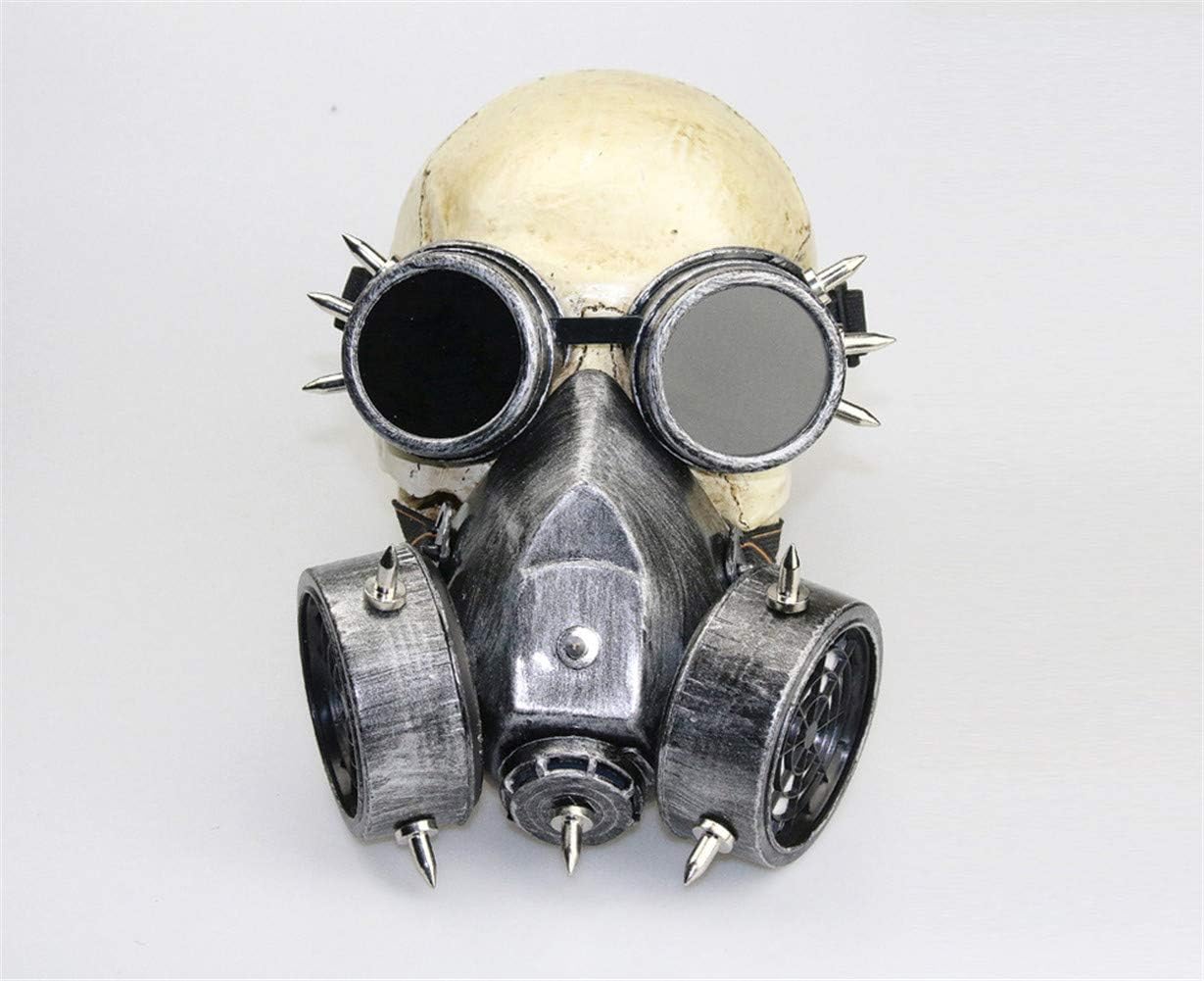 Steampunk Schädelmaske, Silber
