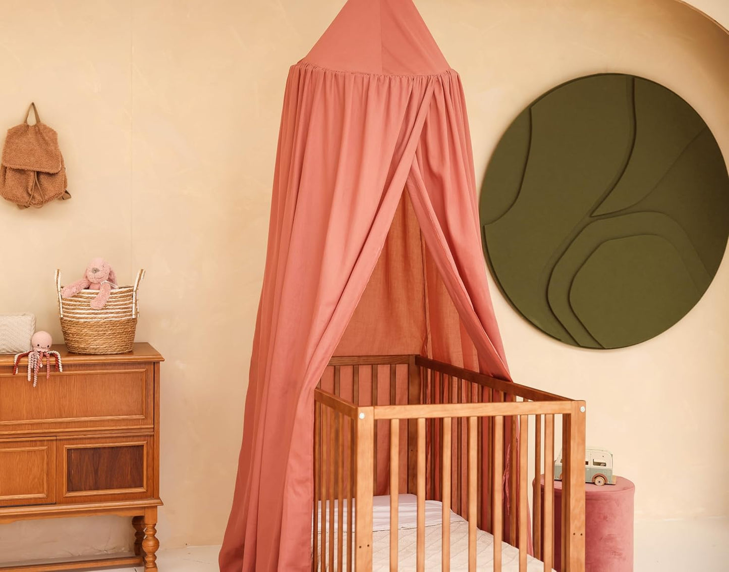 Baldachin für Kinderzimmer & Babybett, Altrosa 55 x 240 x 420 CM