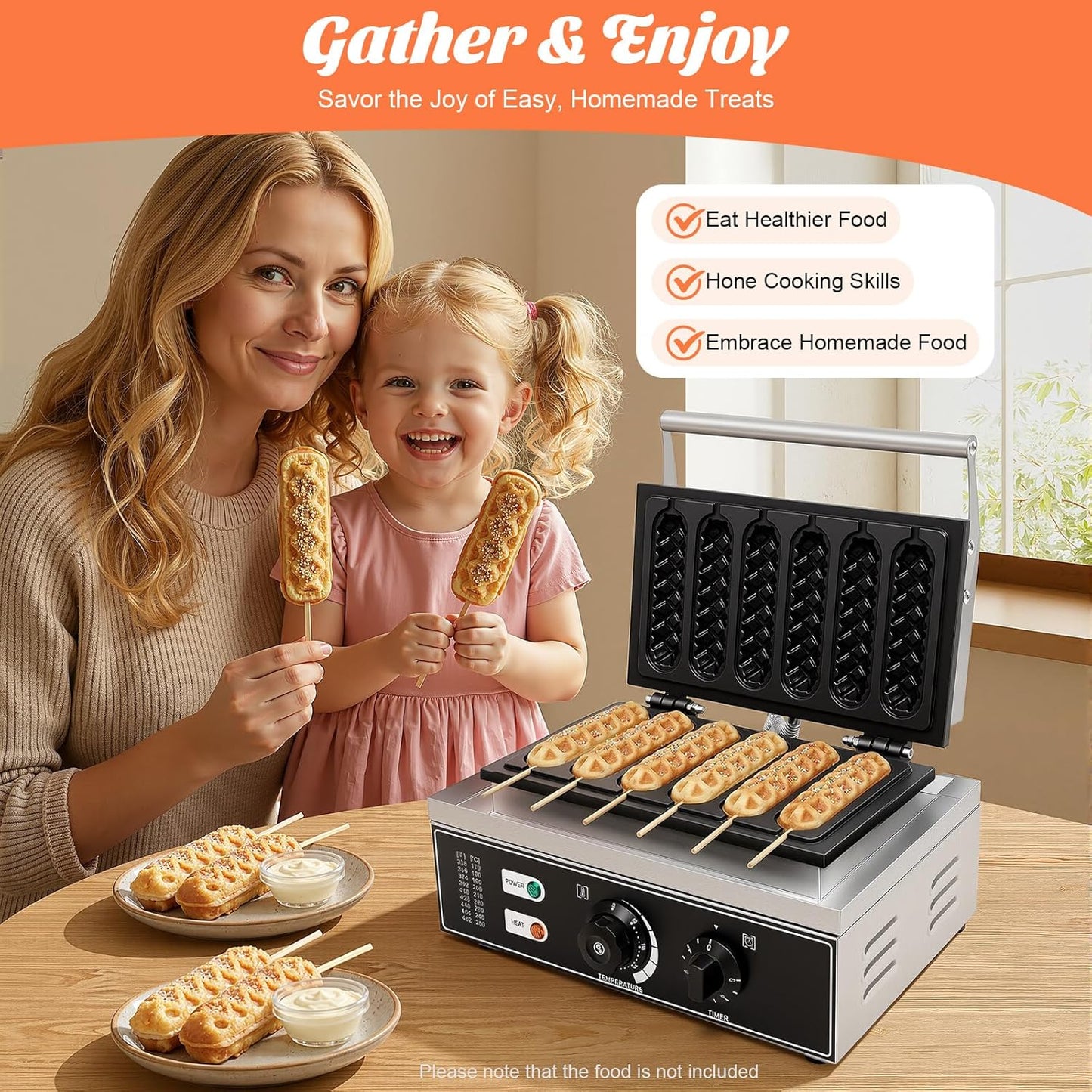Stick Waffle Maker für 6 Lollipop-Waffeln