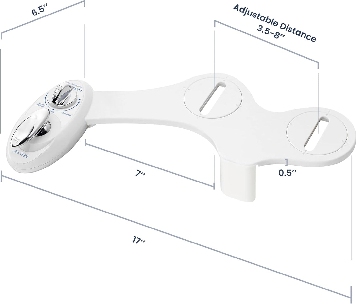 Selbstreinigender Dual-Düsen Bidet-Aufsatz Neo 180, Weiss