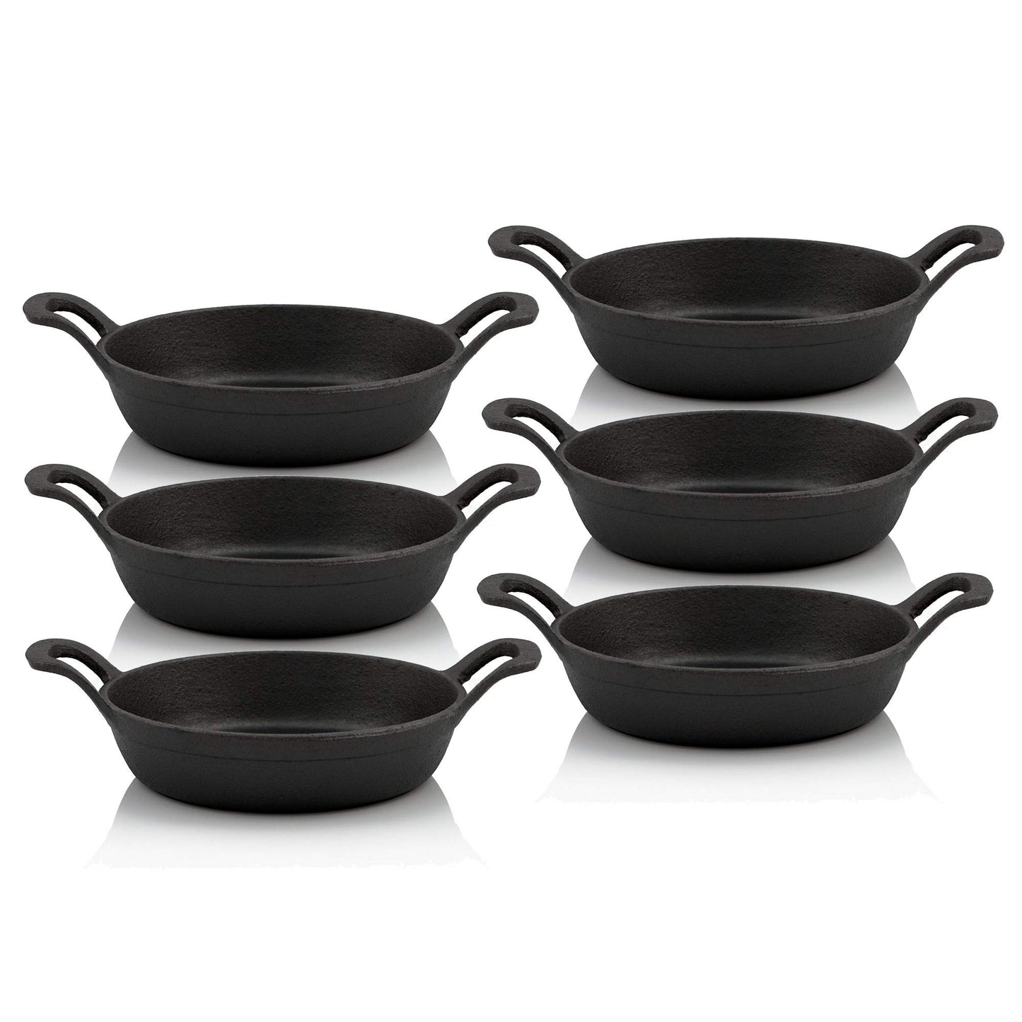 Gusseisen Servierpfannen-Set (6 Stück, rund), 6