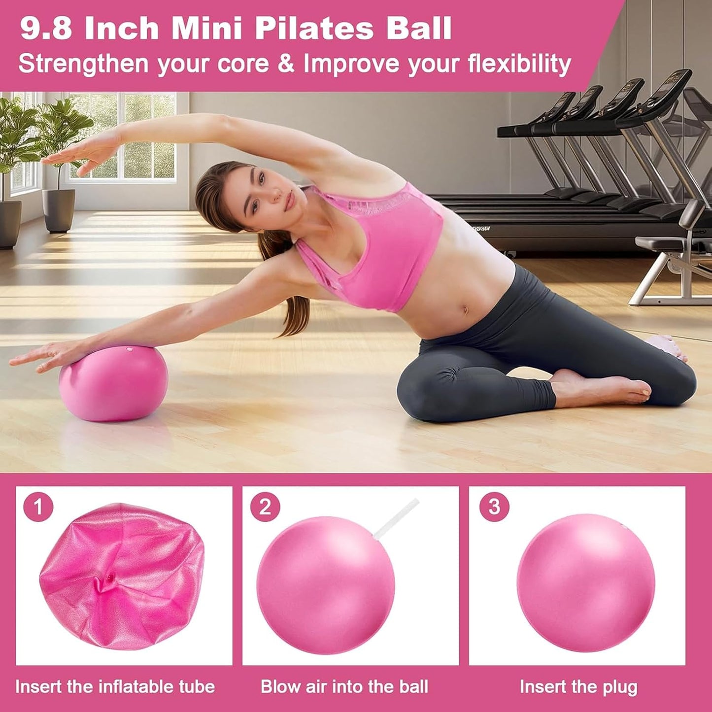 13-teiliges Pilates-Set, Rosa