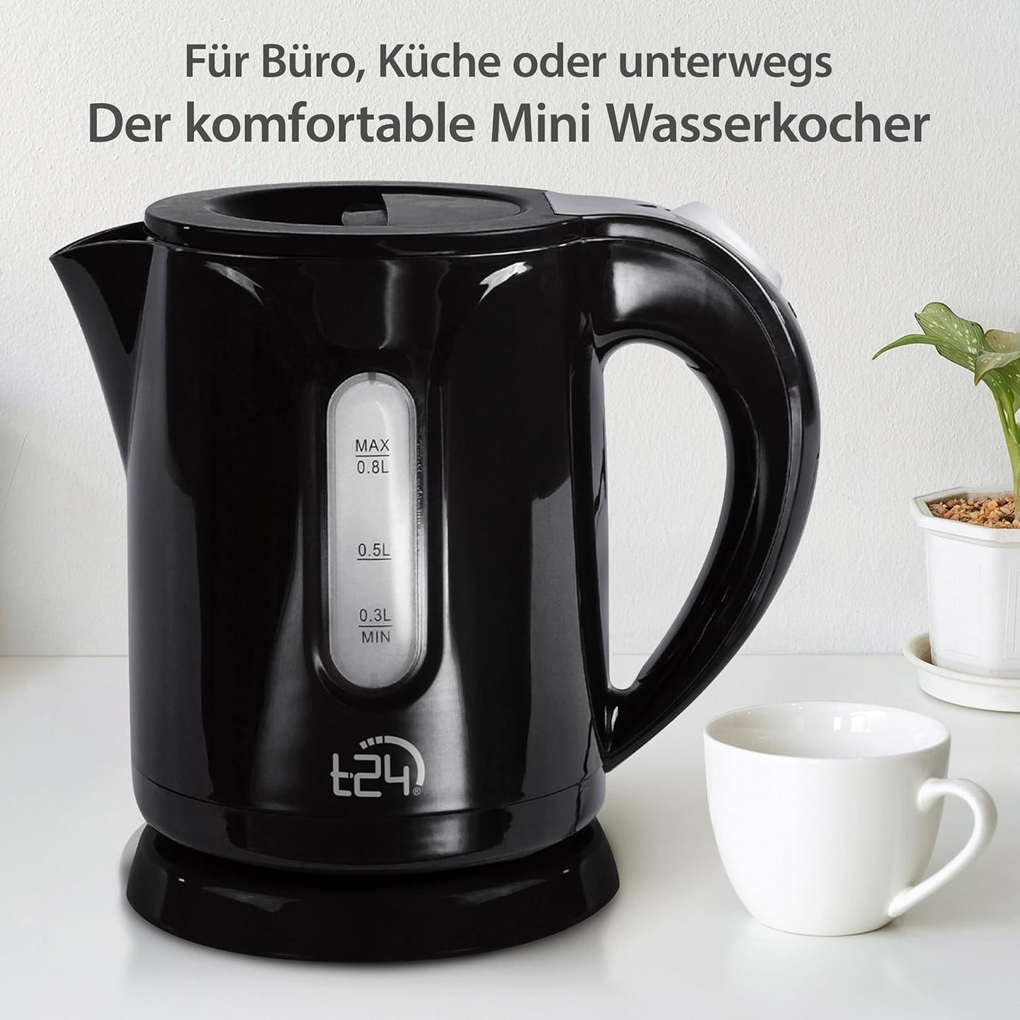 Wasserkocher 0,8 Liter, Schwarz