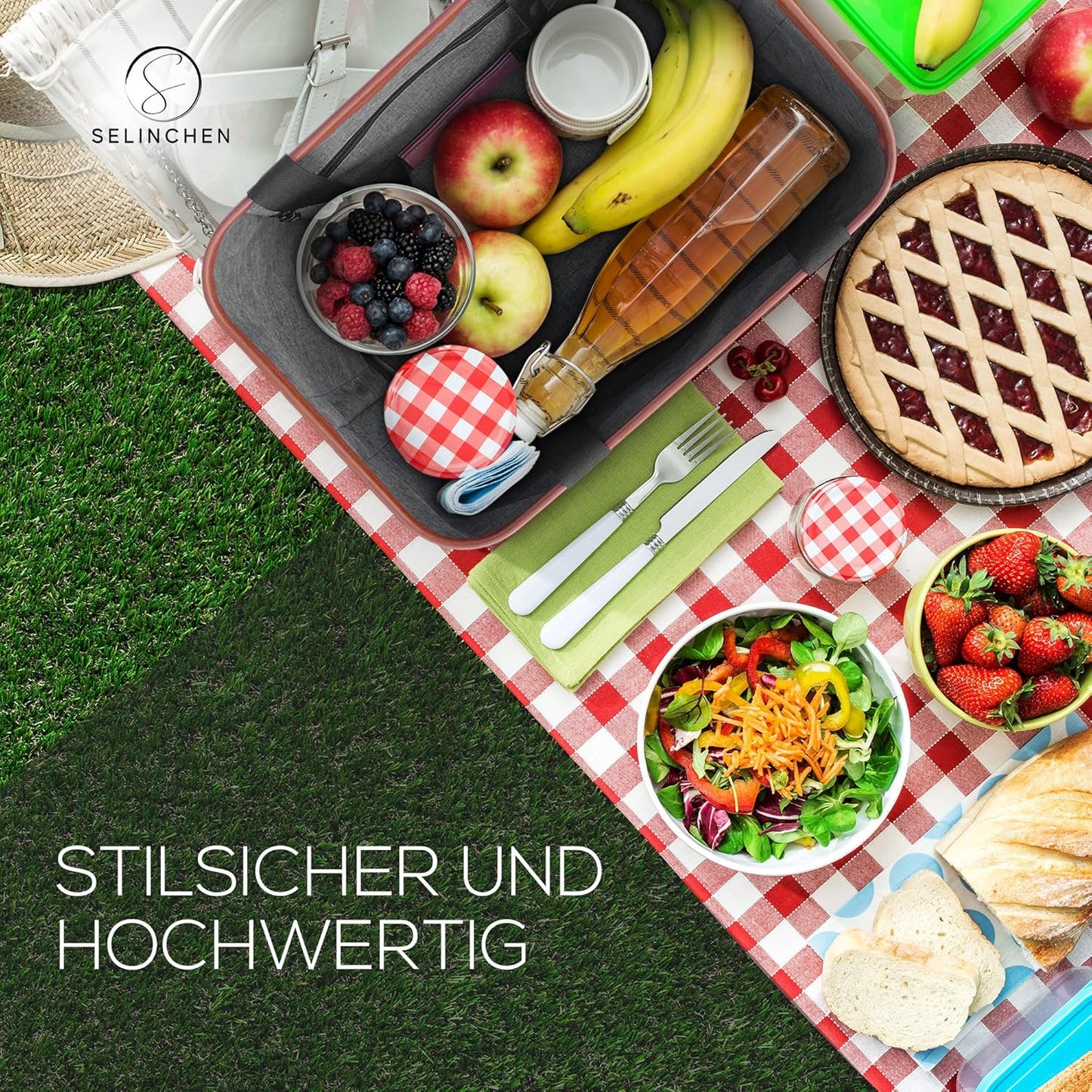 Premium faltbare Einkaufstasche mit PU-Ledergriff, Grau