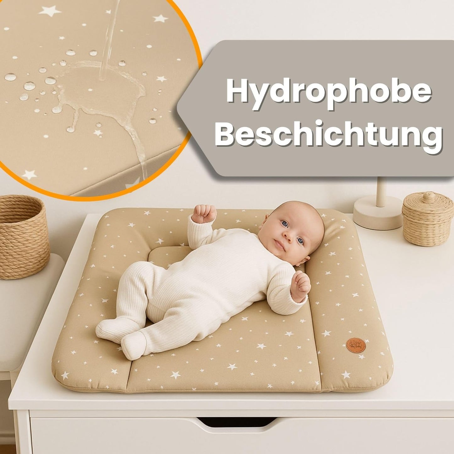 Wasserdichte Wickelauflage für Wickeltisch, Galaxie B Modell 2: 70 x 50 cm